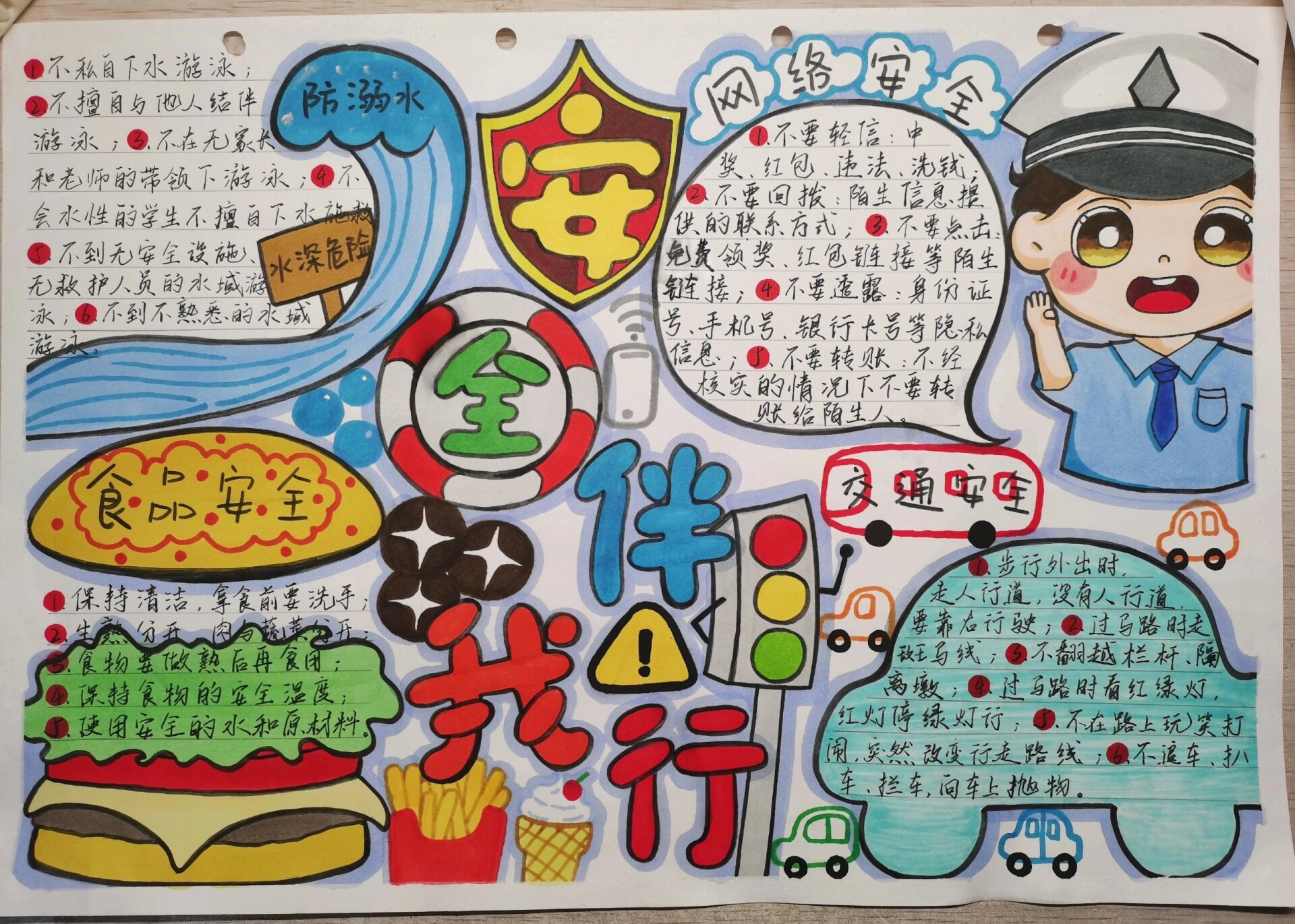 手抄报安全伴我行