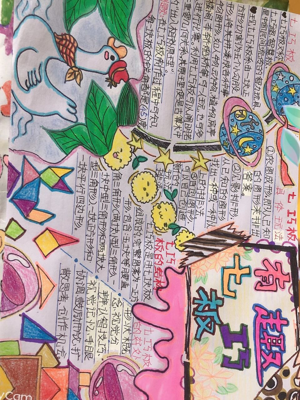 七巧板手抄报(数学) 手抄报内容: 	 1.七巧板的介绍 例题. 2.