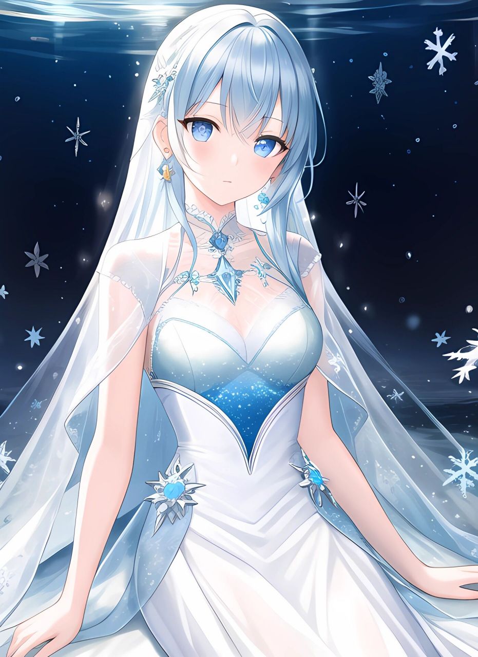 二次元美少女壁纸,冰雪公主,太美了