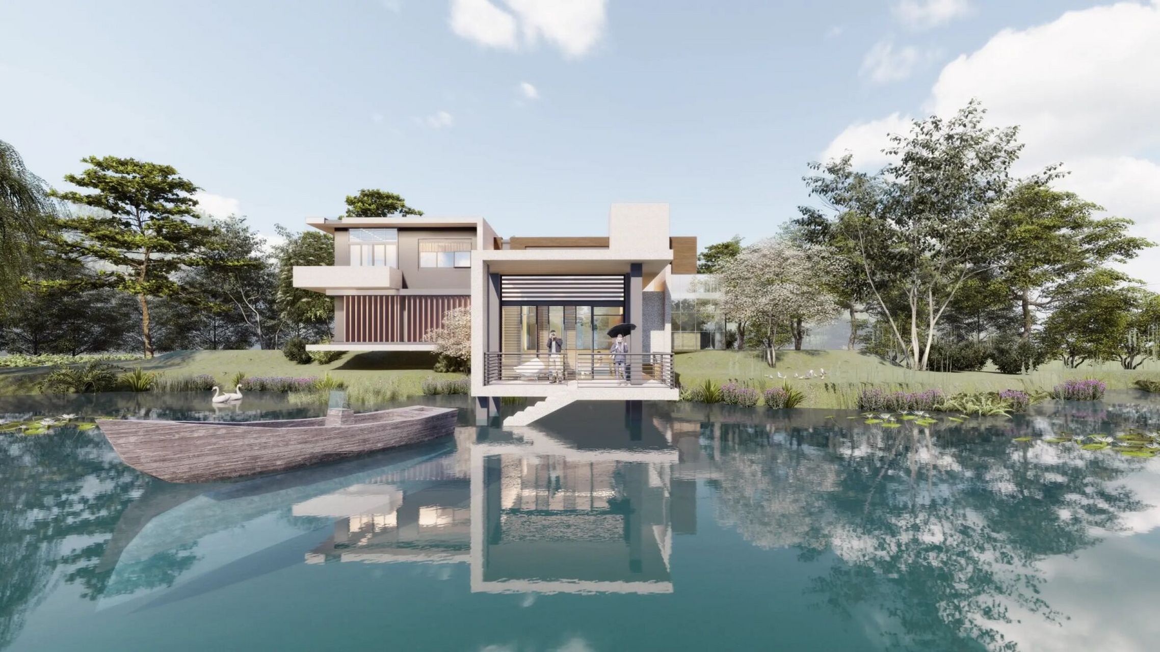 lumion效果图 渲染前,渲染后