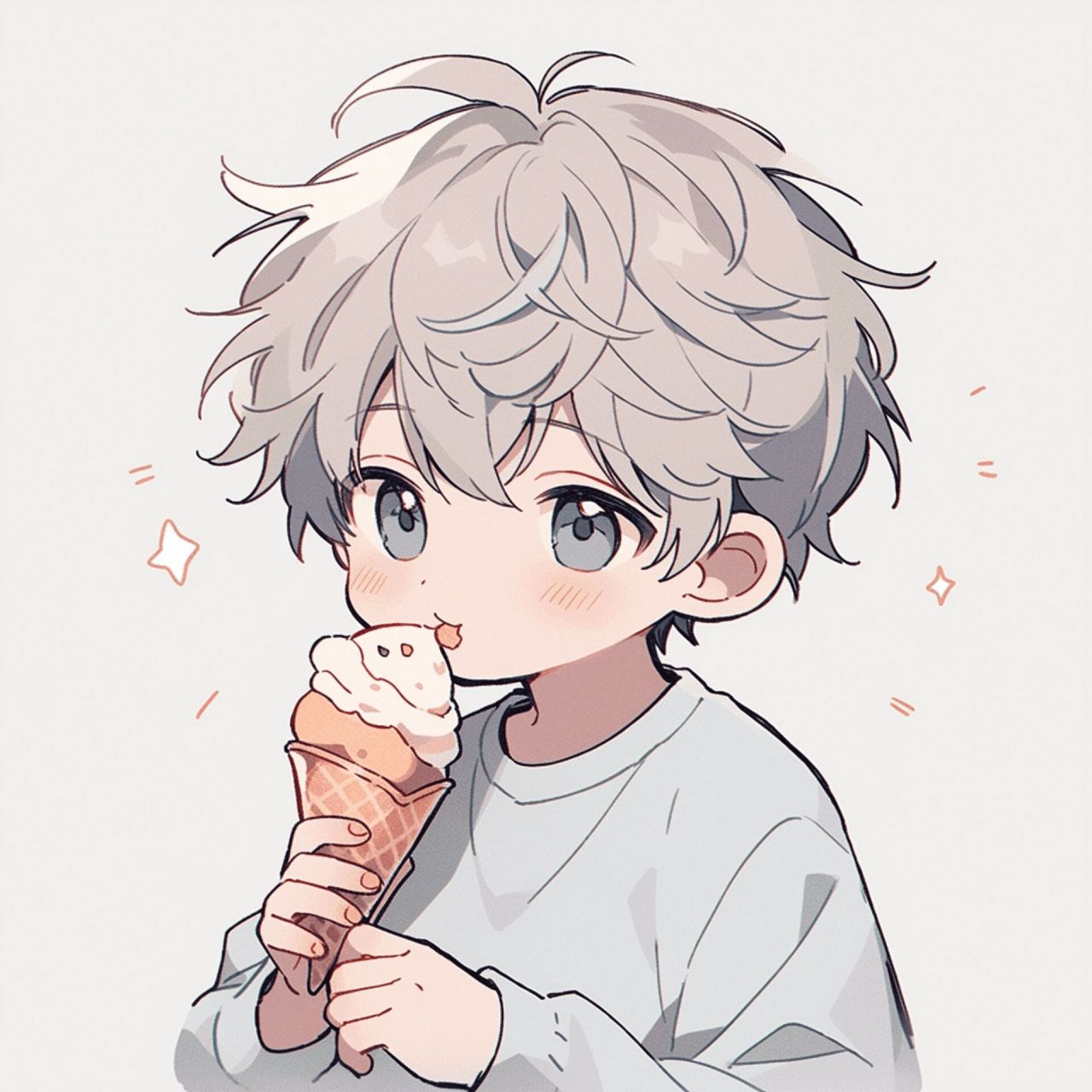 男生头像 | 小男孩吃冰淇淋