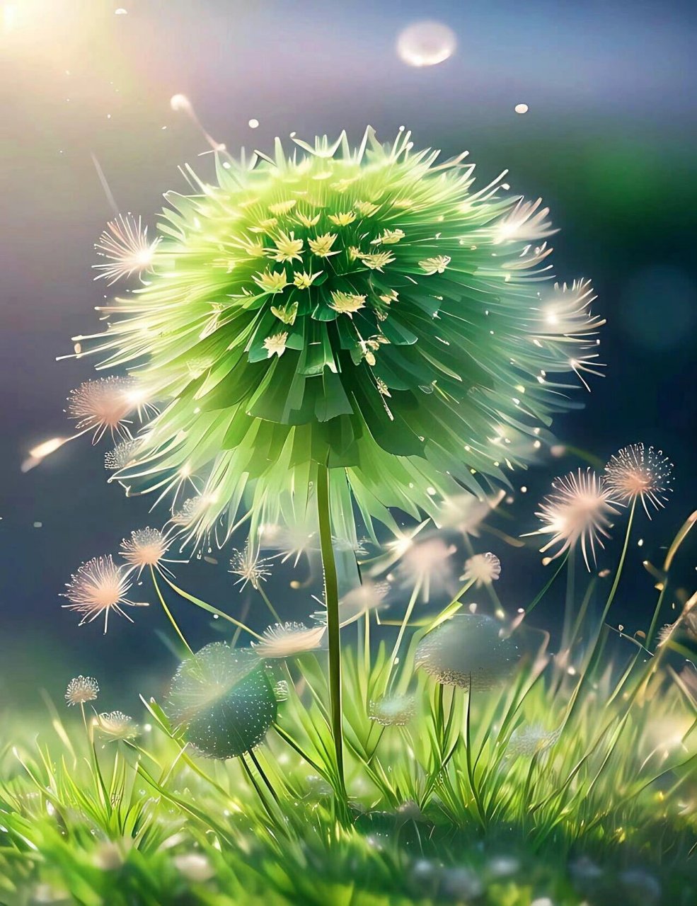 高清蒲公英手机壁纸,蒲公英的约定 " 身轻如絮立芳丛,心向高远寄春风