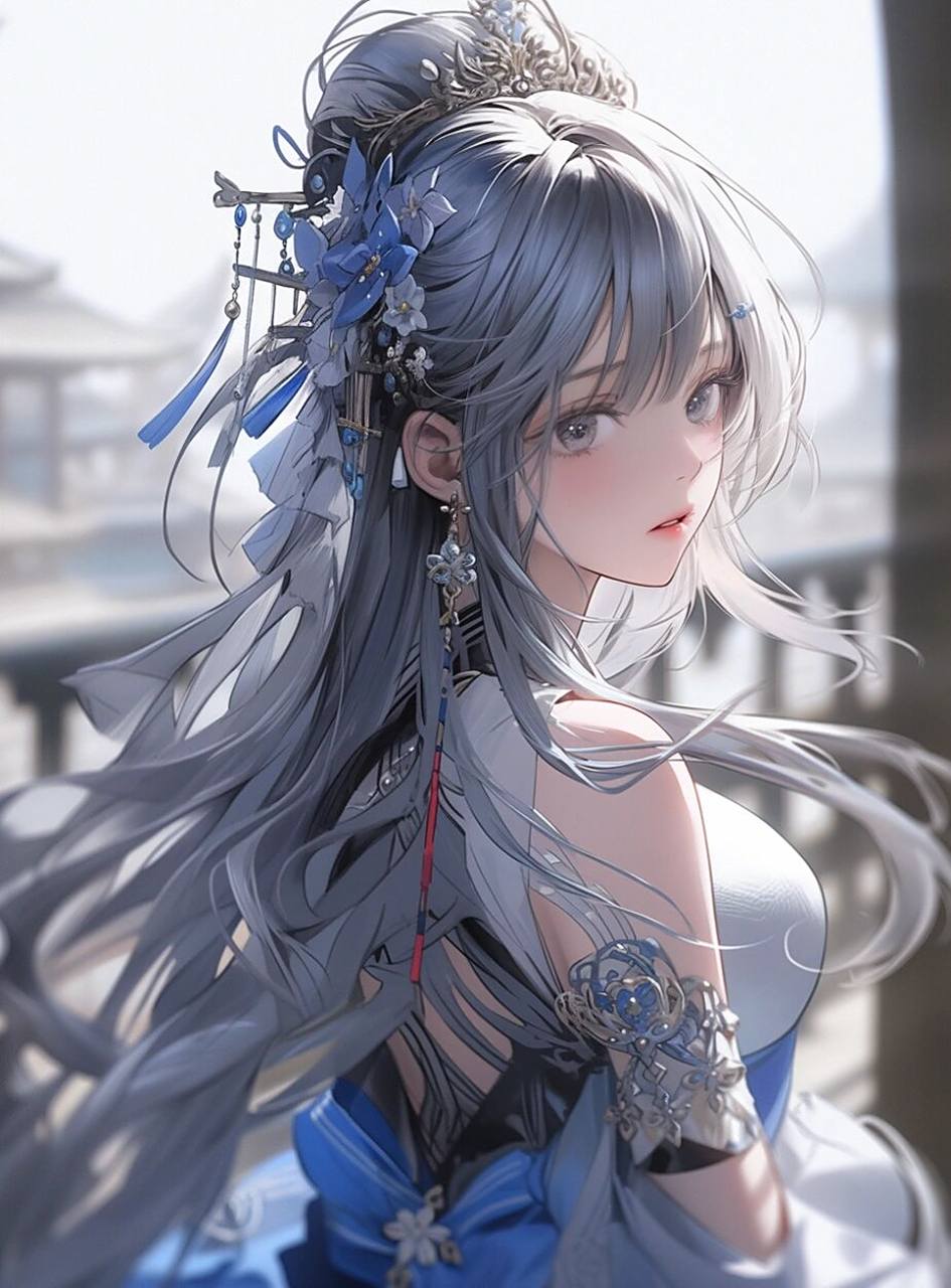 银发控看过来～惊艳银发古风女孩 神秘超拽帅气女神头像 银发搭配古风