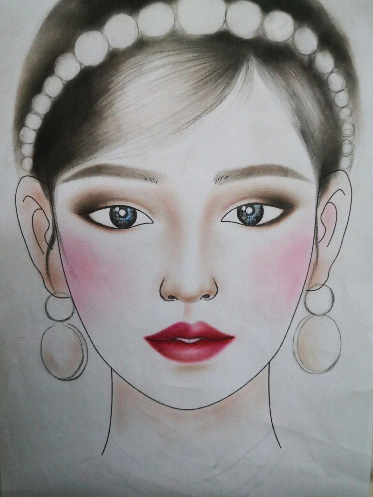 纸妆图,美人图(含画头发方法步骤