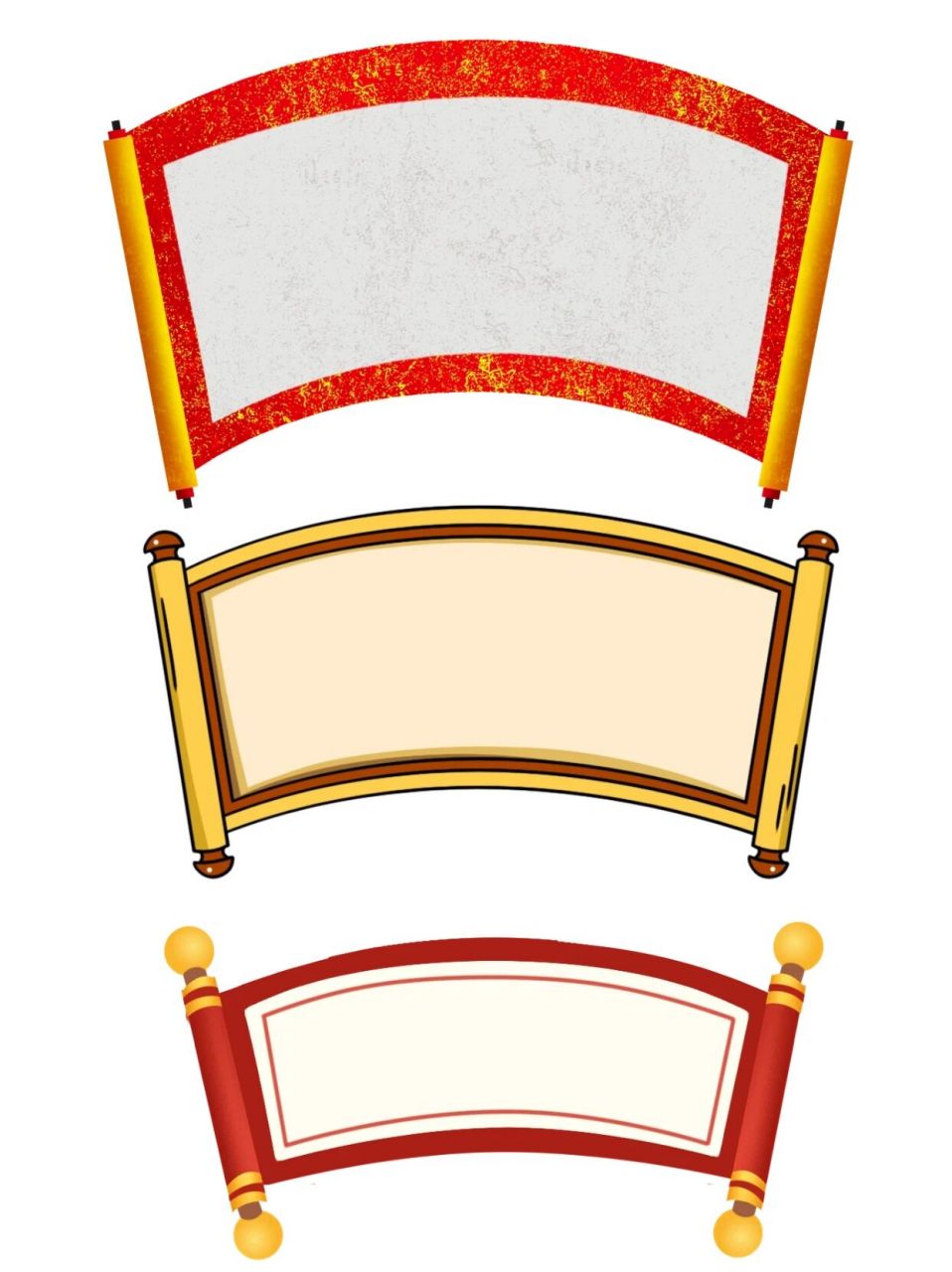 国风免抠卷轴素材推荐 小可爱们,今天周一啦,又是努力奋斗的一天呢