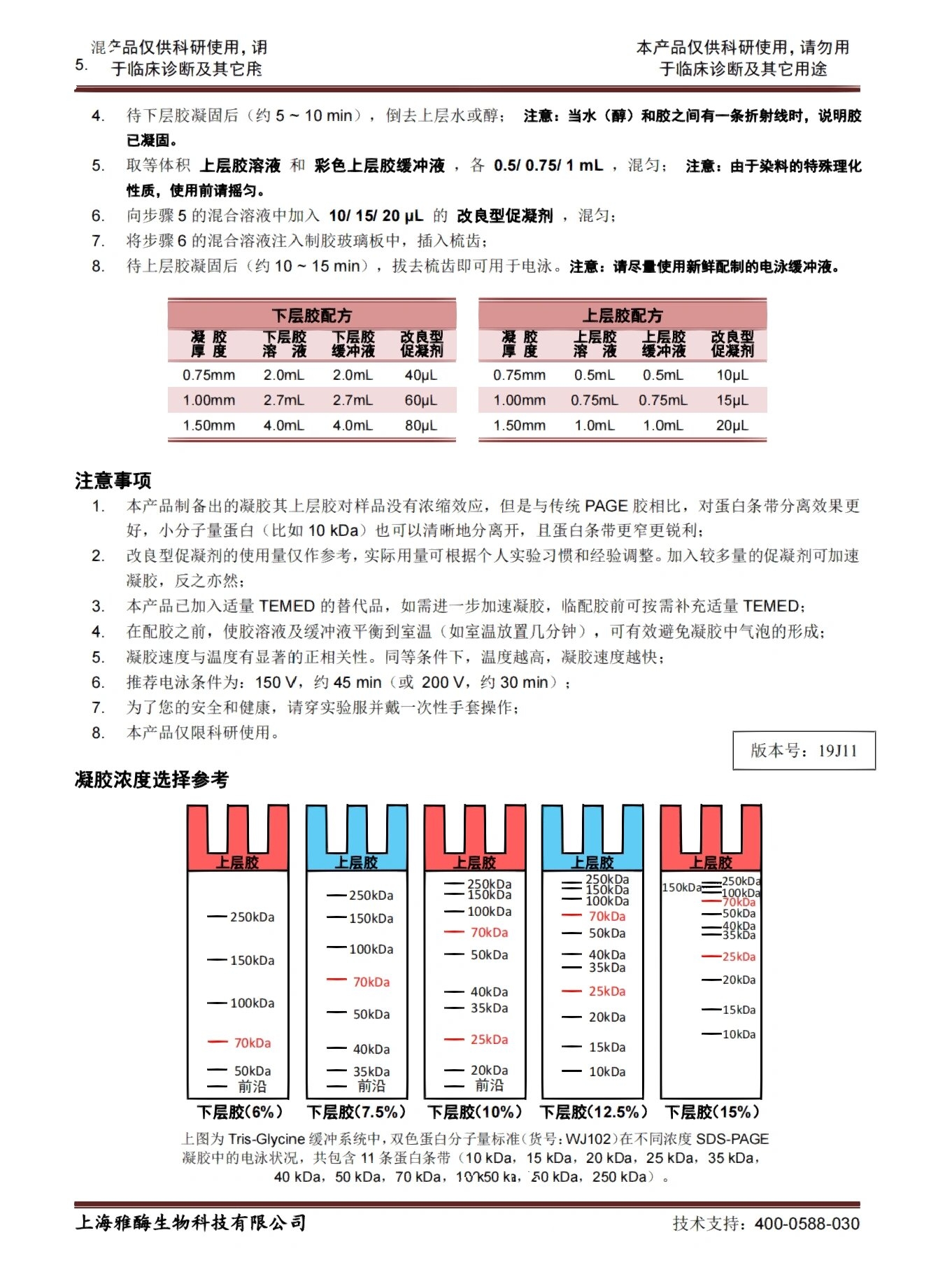 雅酶page快速配胶试剂盒 快 速 制 备 凝 胶——短时间即可灌制多块