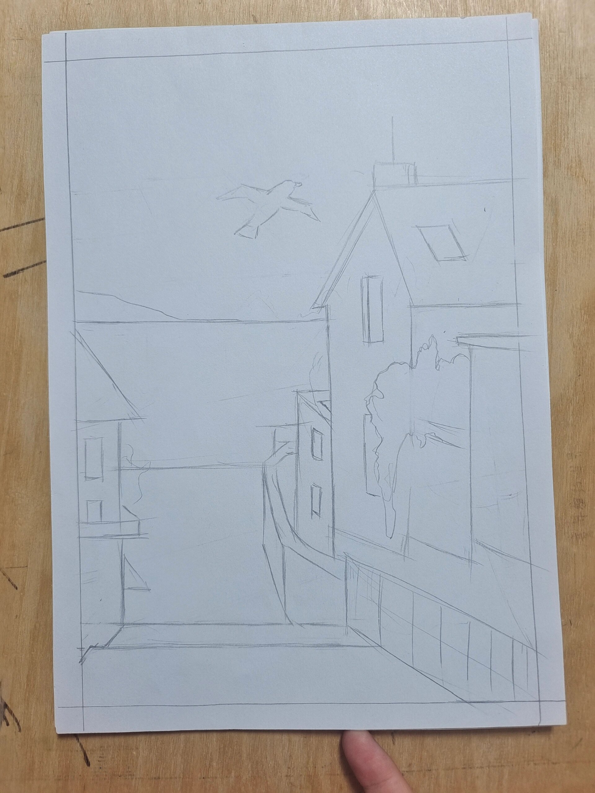 海边小屋(彩铅风景附步骤图