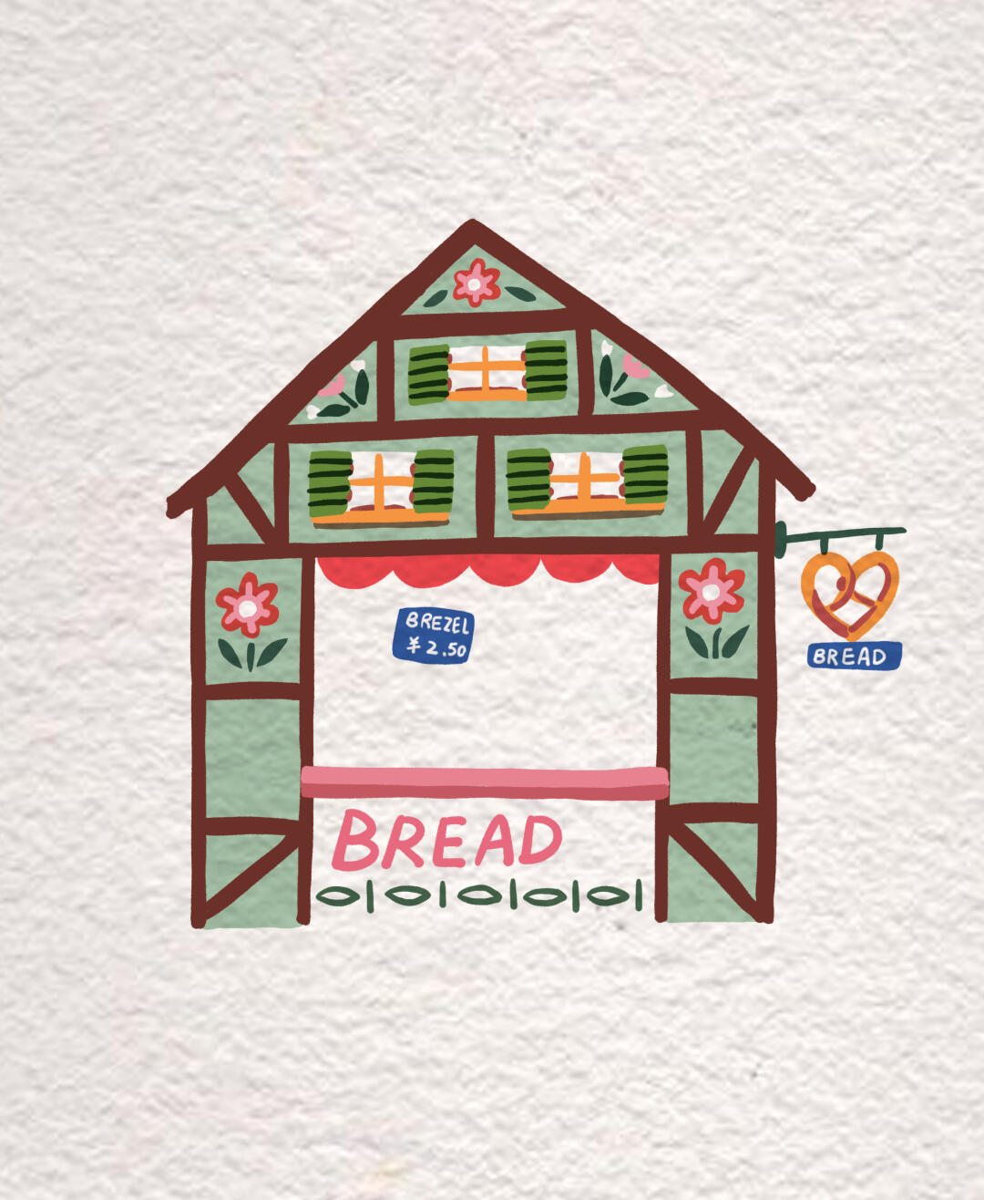 简笔画|街角的面包店