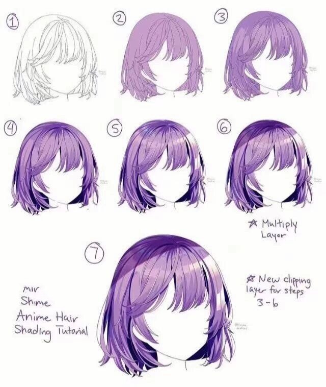 【板绘参考】97动漫眼睛98 头发的绘画 这里是阳阳96 每天更新