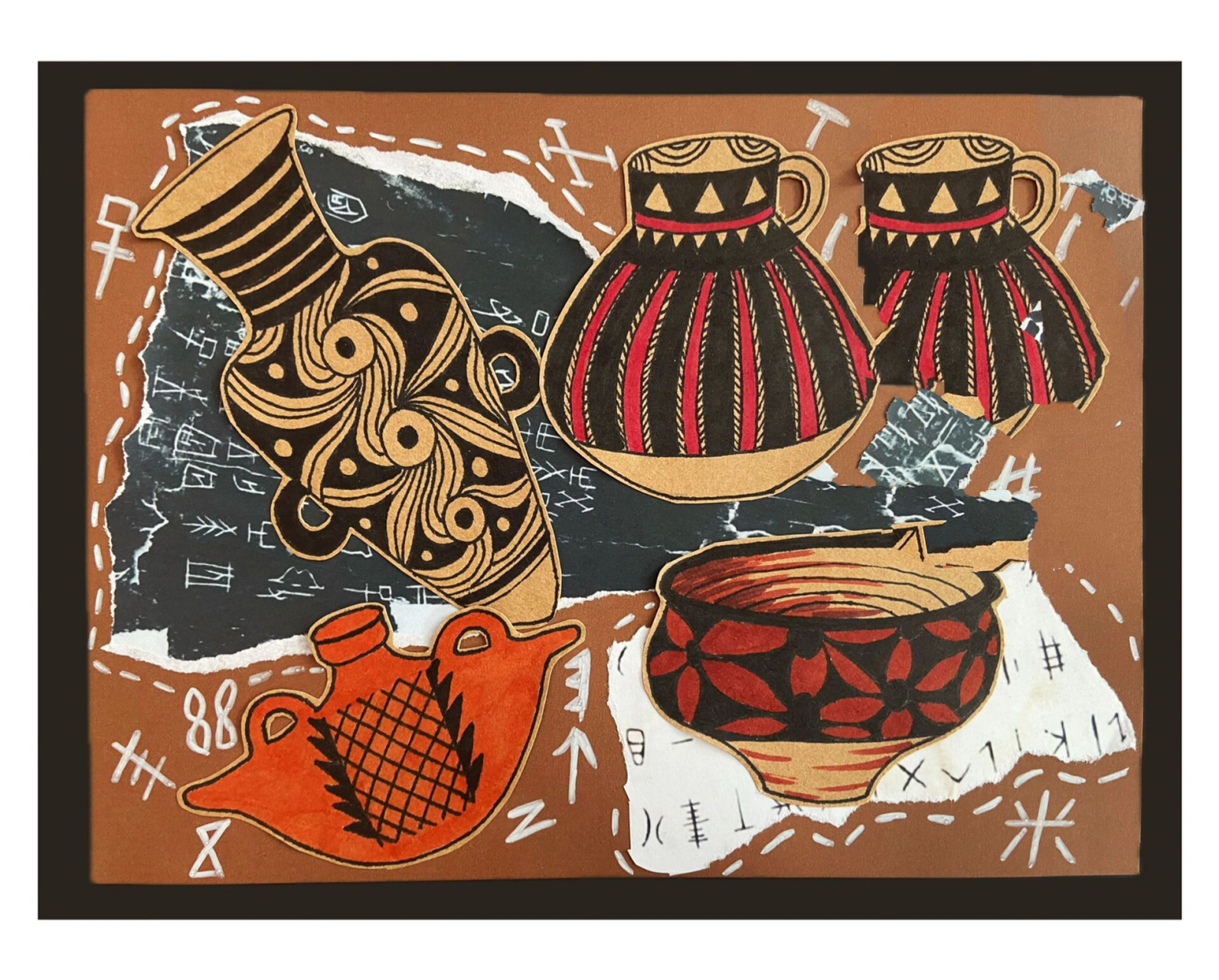 创意美术/国家传统文化/仰韶彩陶  彩陶是中国先民在新石器时期创造的