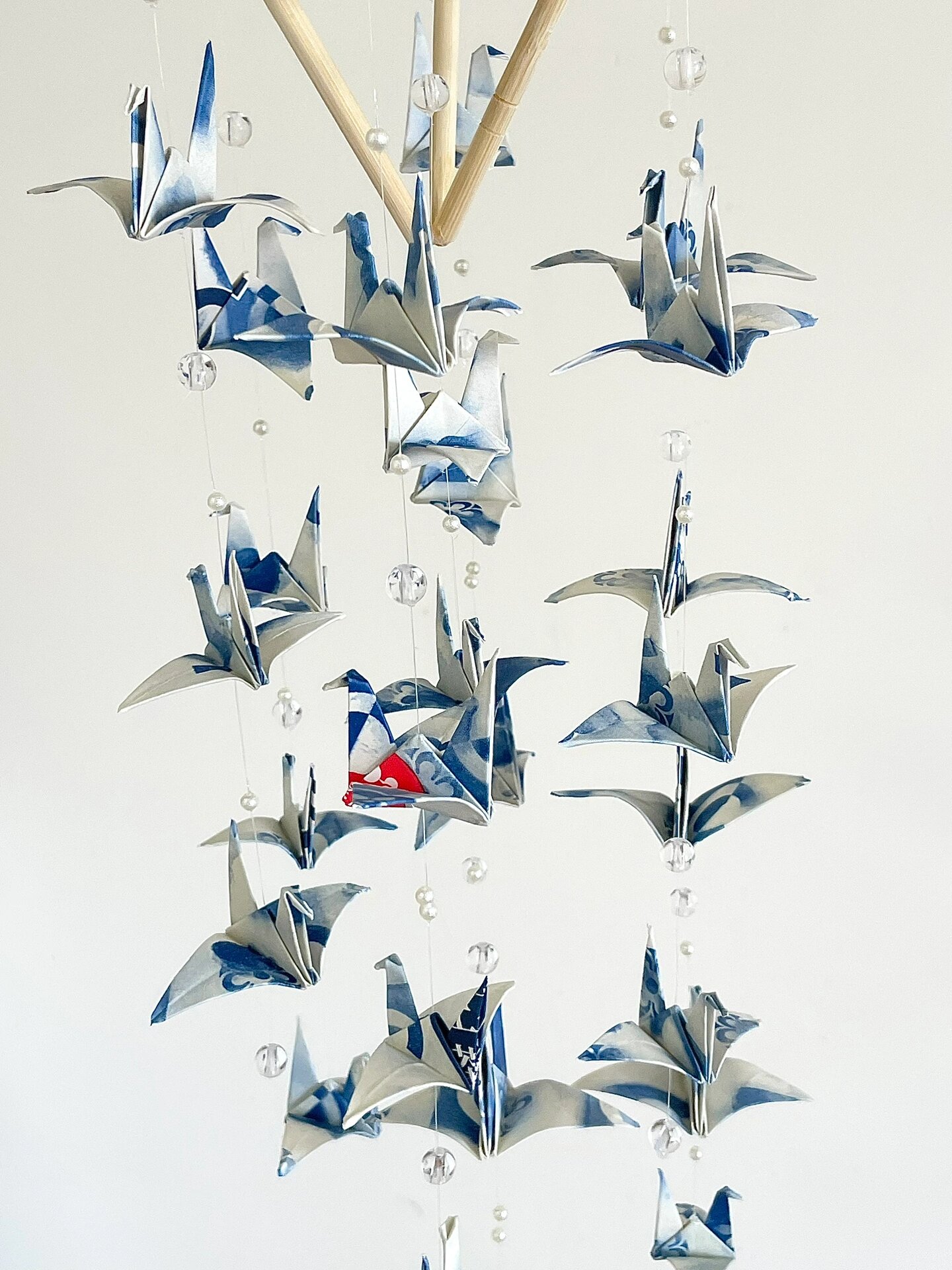 一次性筷子02和纸袋摇身一变千纸鹤风铃9278