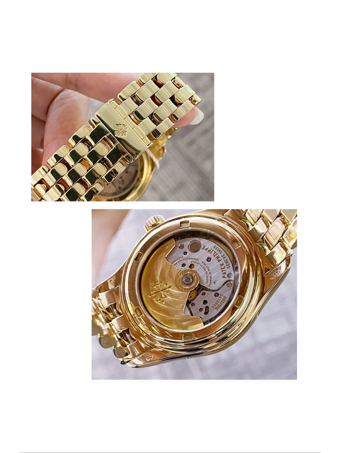 百达翡丽5036/3288192全金米盘日月星辰三针 罗马刻度二手无盒卡有