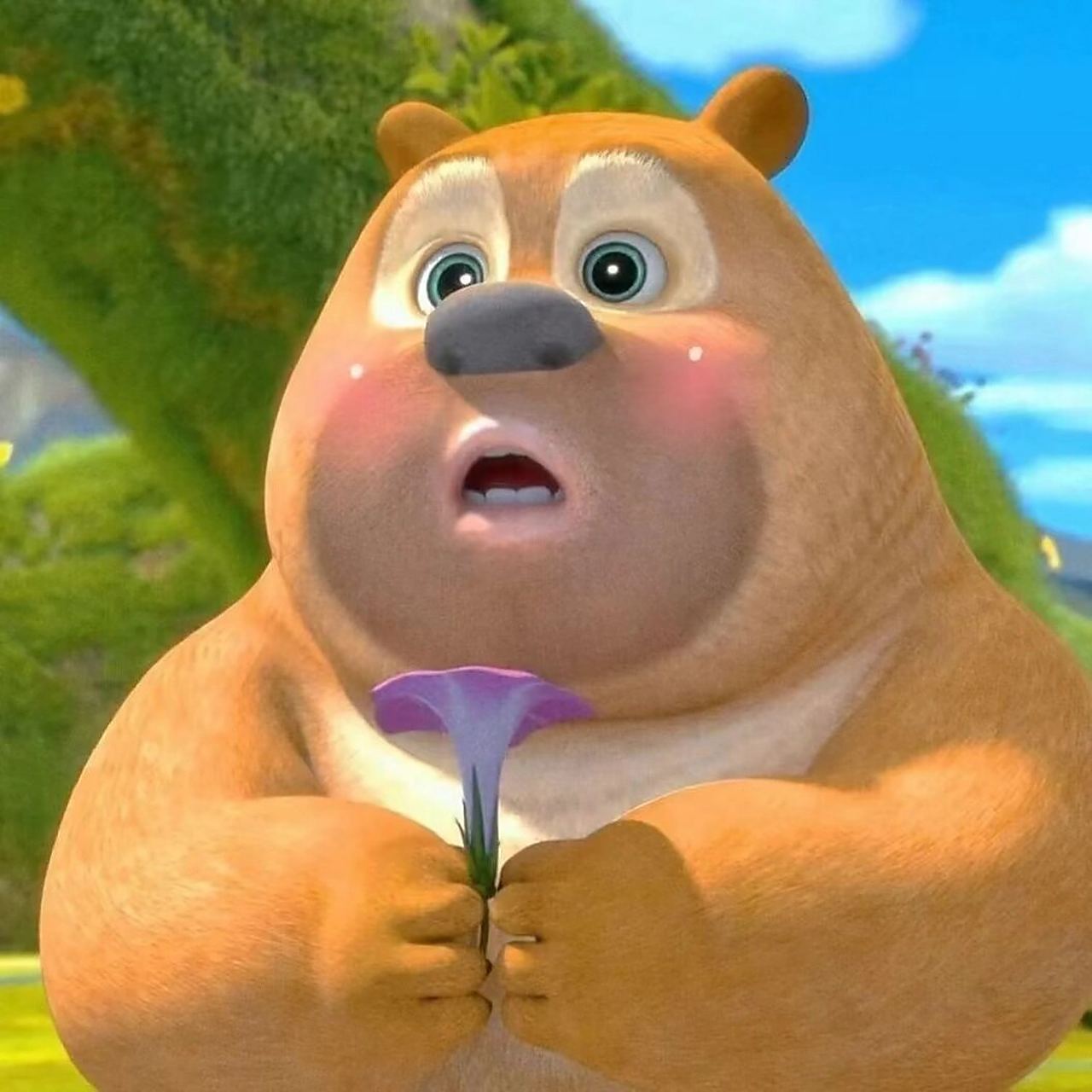 谁能拒绝可爱的熊二表情包呢? 它来了 礼拿  熊二