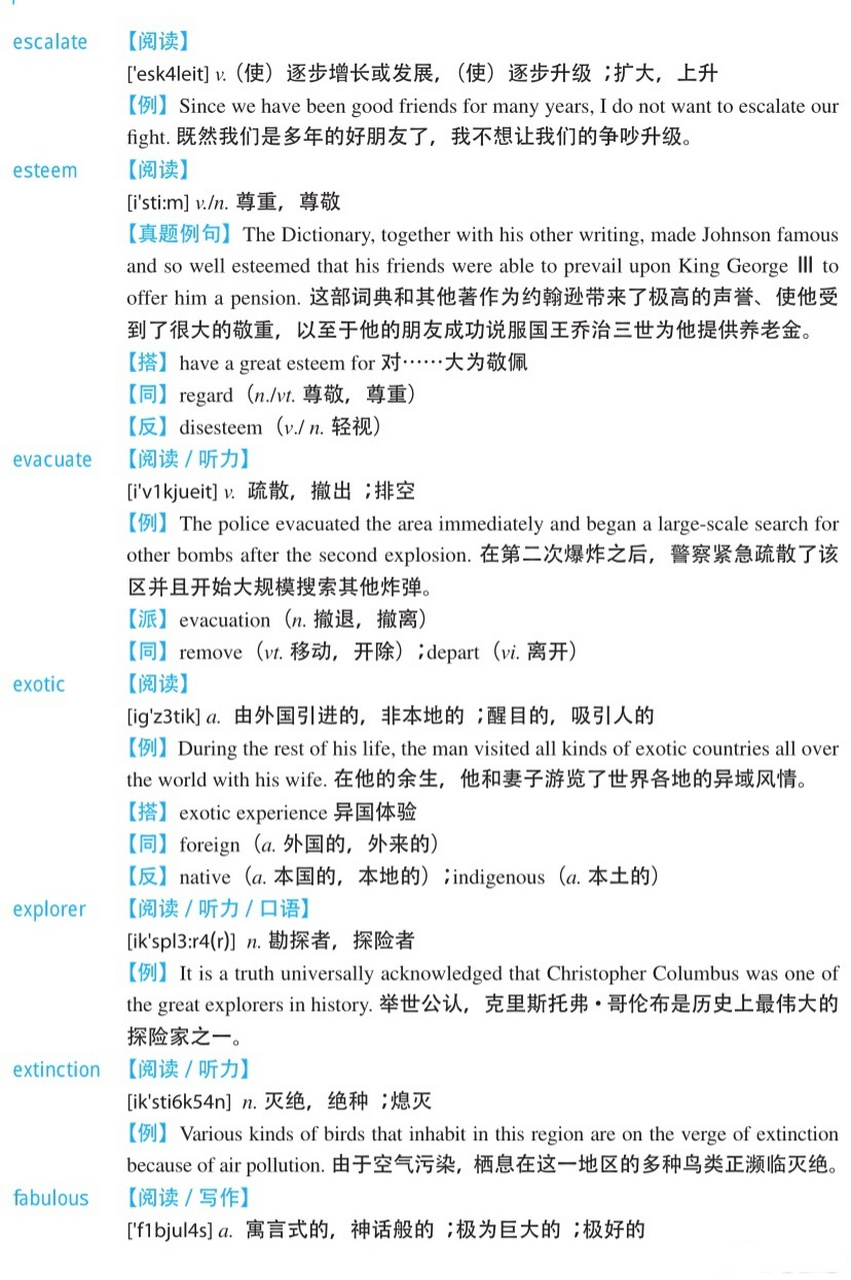 歷年雅思考題8分詞彙(中篇):按聽說讀寫分類(雅思預測例句 詞彙搭配