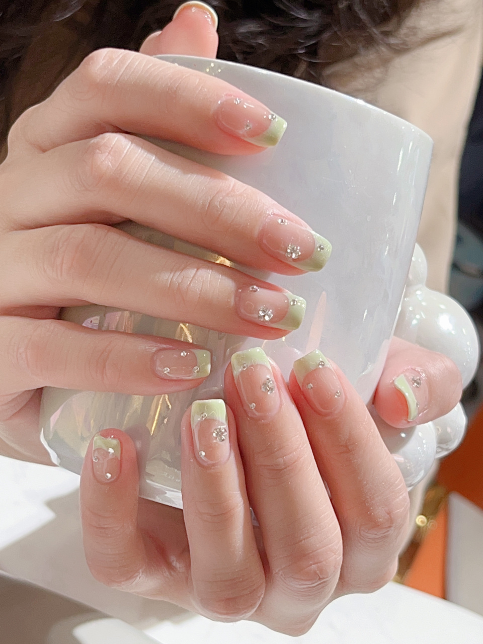 春日美甲|浅薄荷绿法式也太适合春天了吧93 79 图一美甲师给我的