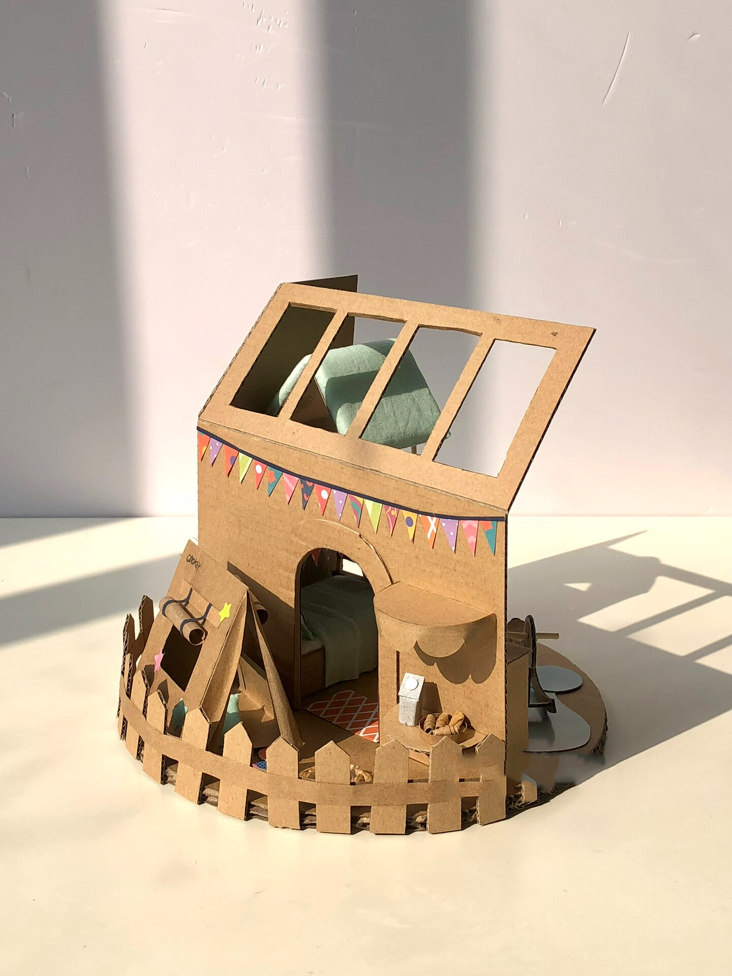 纸箱手工diy|奶fufu的阳光儿童房2.0版