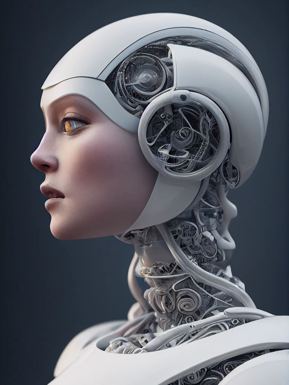 ai生成科技感女性机器人 分享国外设计师 lumartist
