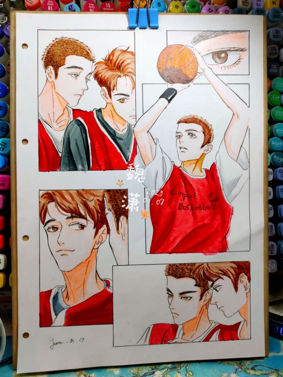 马克笔手绘《撒野》 《撒野》色稿 这个画虽然是临摹确也画了好久