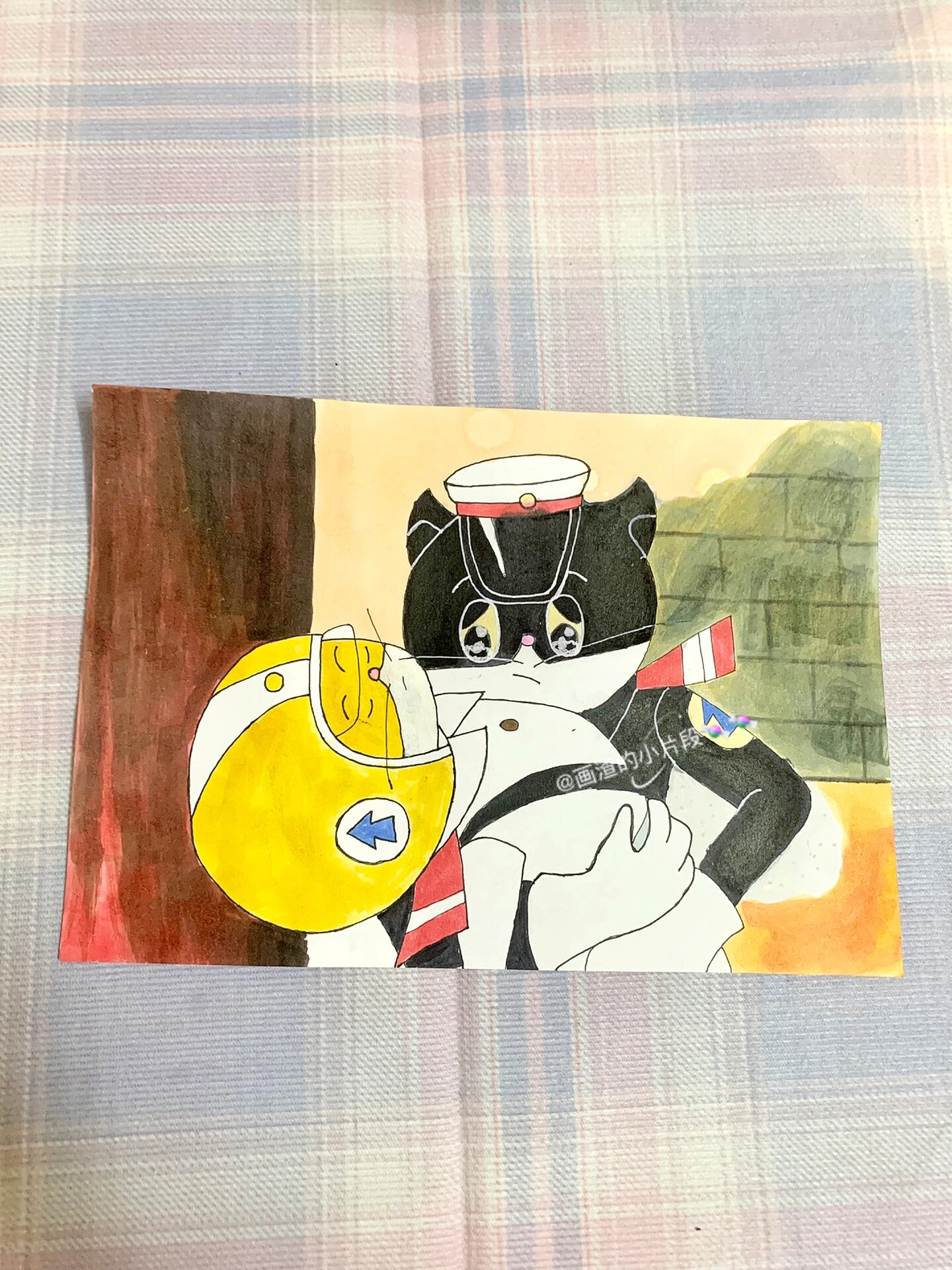 零基础马克笔练习12 黑猫警长和白猫班长