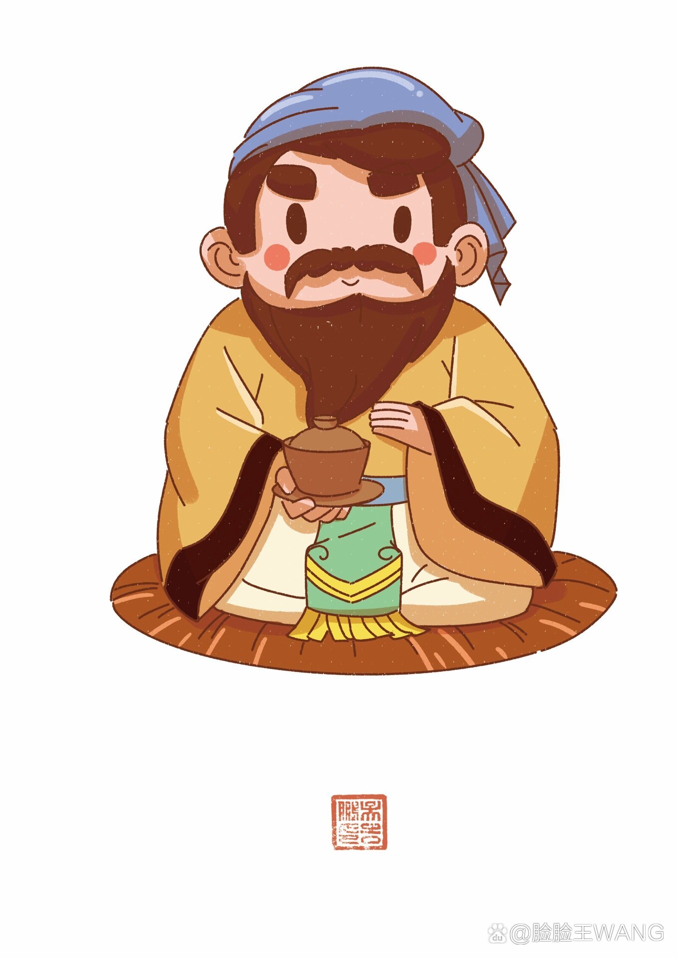 孔子插画 q版伟人 q版孔子