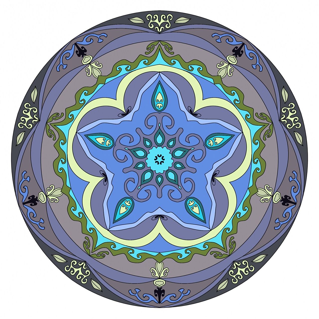 圆适合纹样图案设计 纹样绘画 今日份纹样长这样,要图的自己看,不要