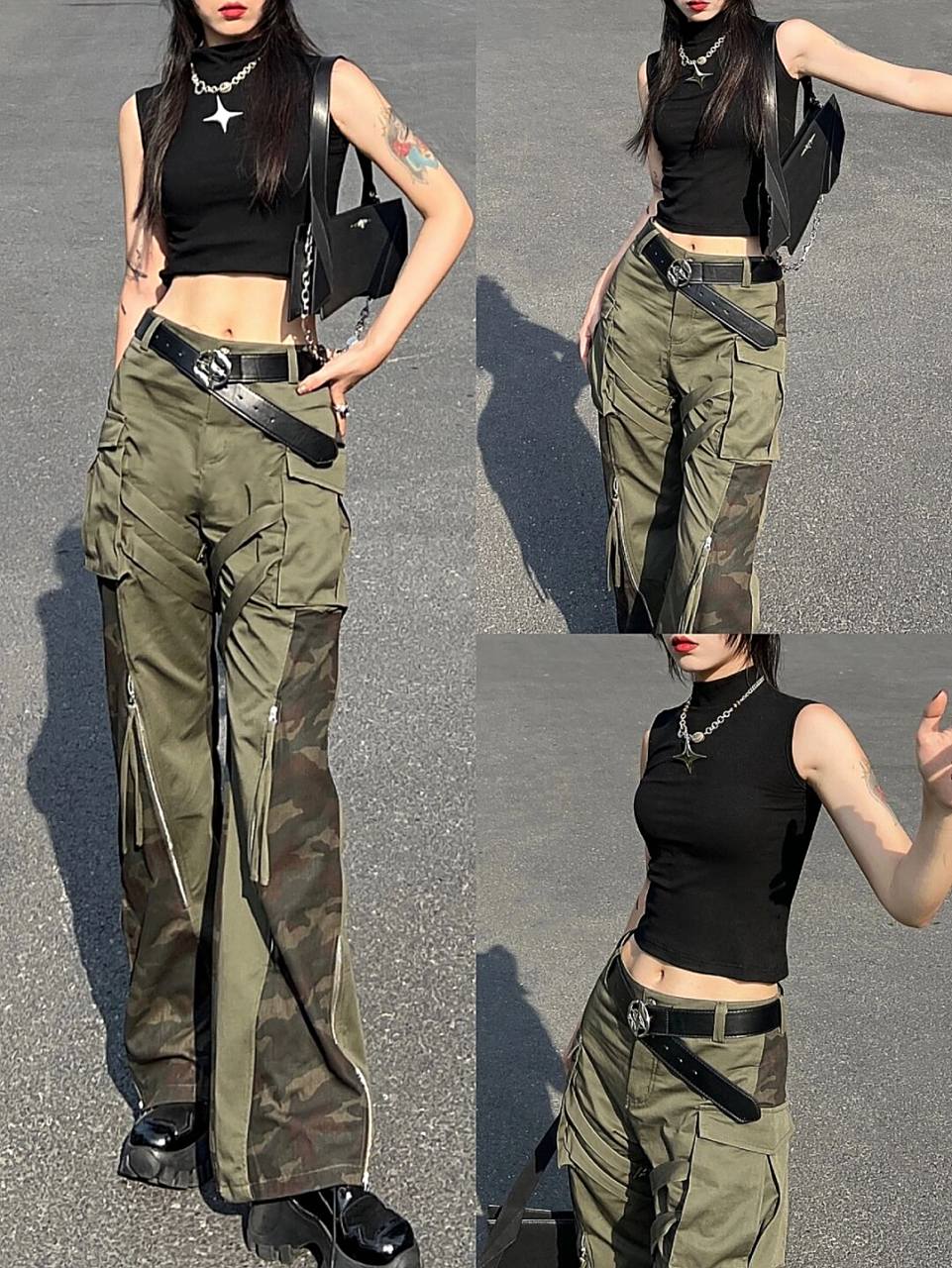 ootd斩女背心 又拽又飒7015暗黑系 轻亚穿搭7815 最近美式