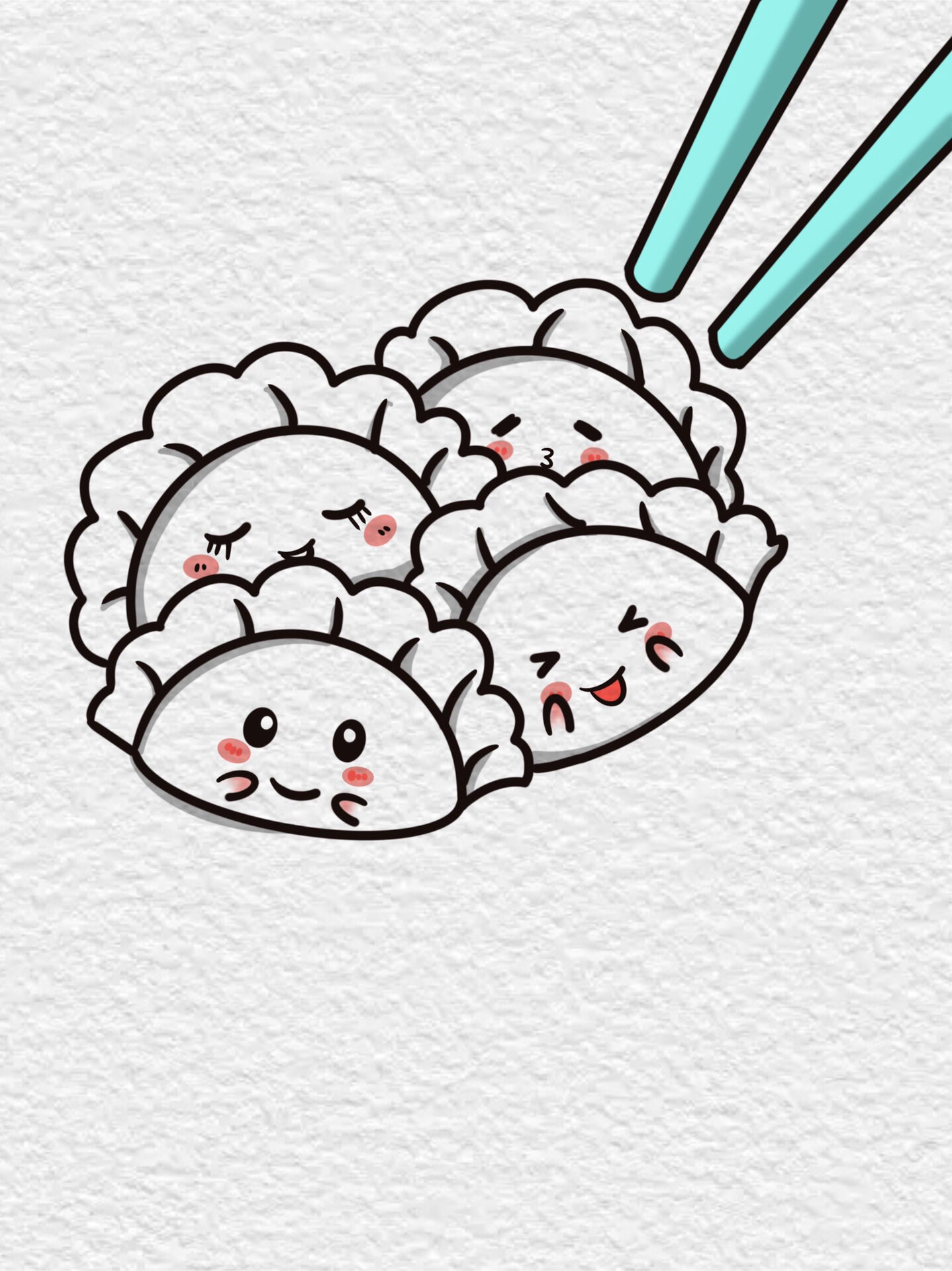 可爱饺子简笔画