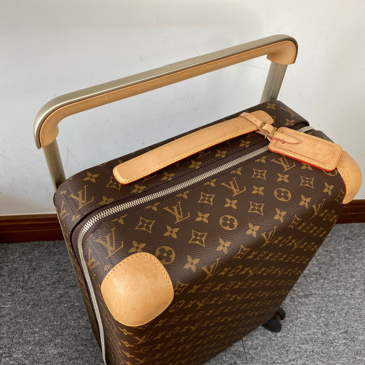 98新lv路易威登horizon棕色老花行李箱拉杆箱登机箱 尺寸50cm 官网在
