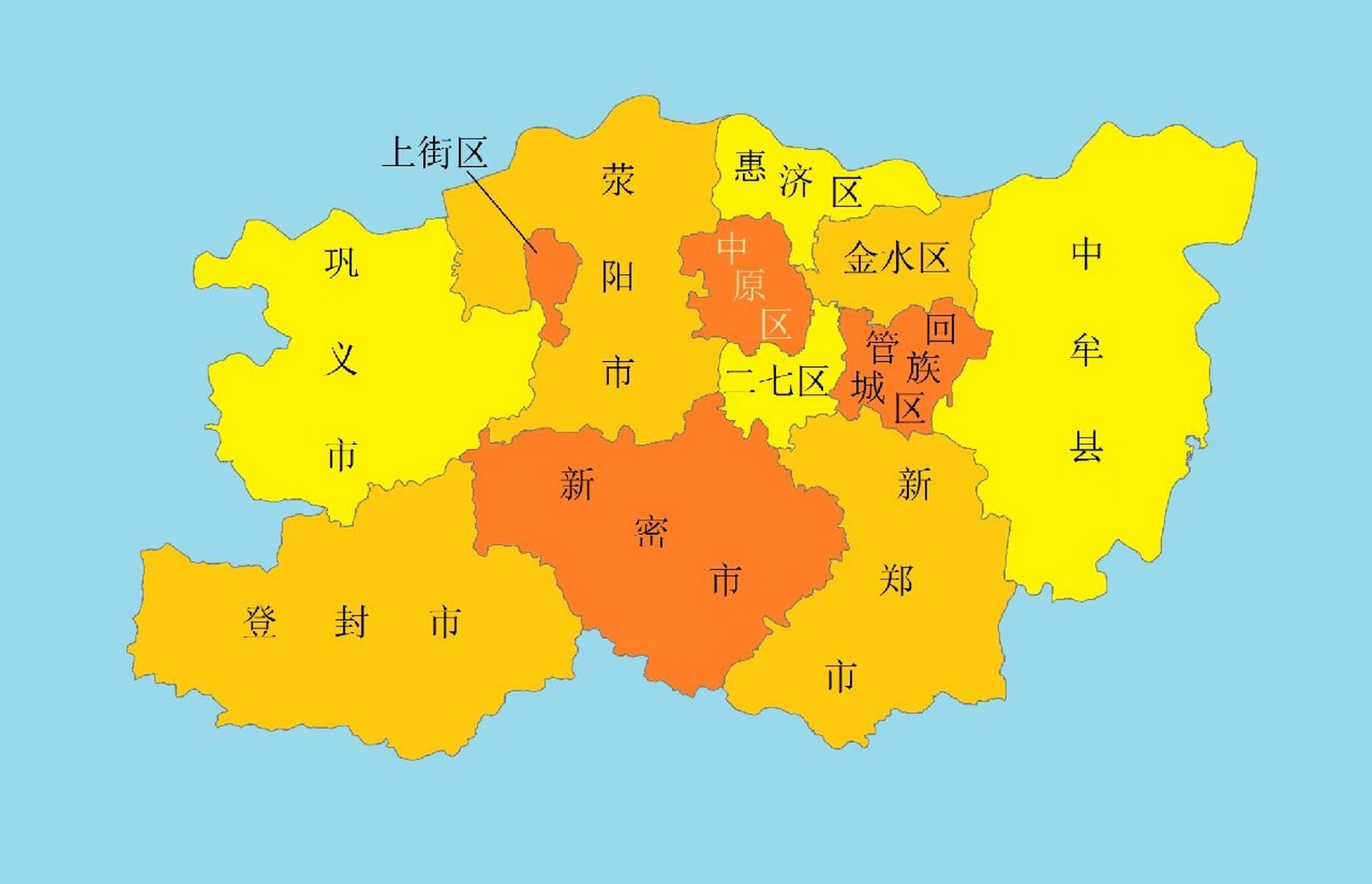 河南省行政区划地图 郑州,河南省省会,国家中心城市,地形总趋势是西南