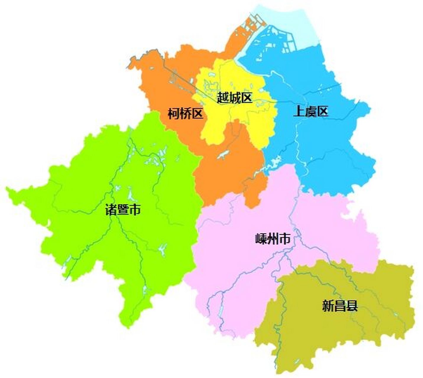 绍兴行政区划 绍兴市,浙江省辖地级市,总面积为8273.