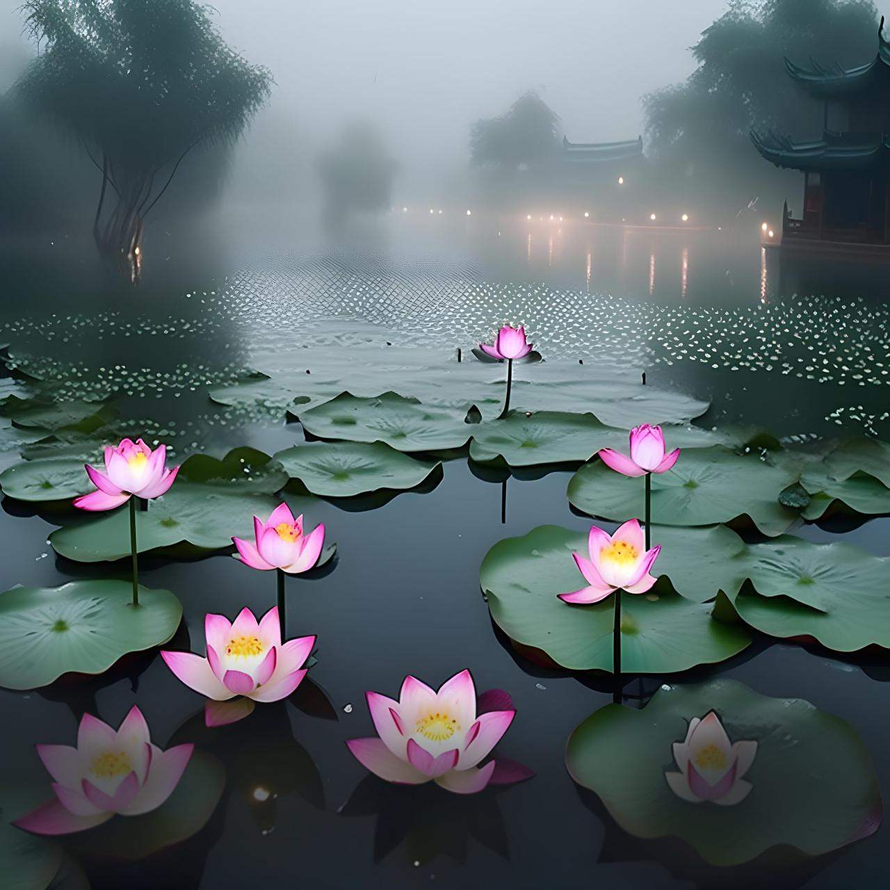 荷花风景荷花六月最美的荷花