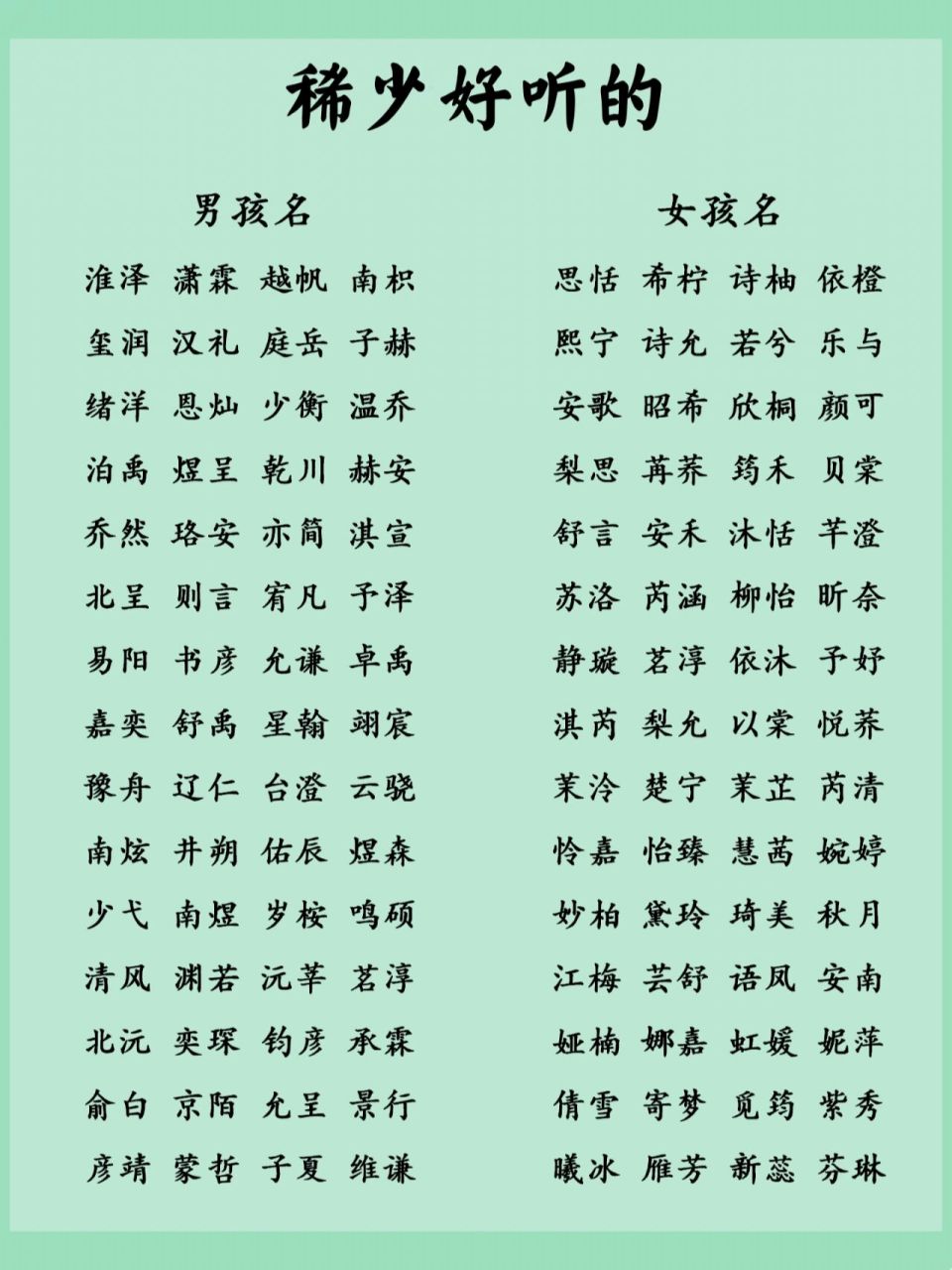 宝宝取名 稀少好听的绝佳美名 稀少好听的男孩女孩名