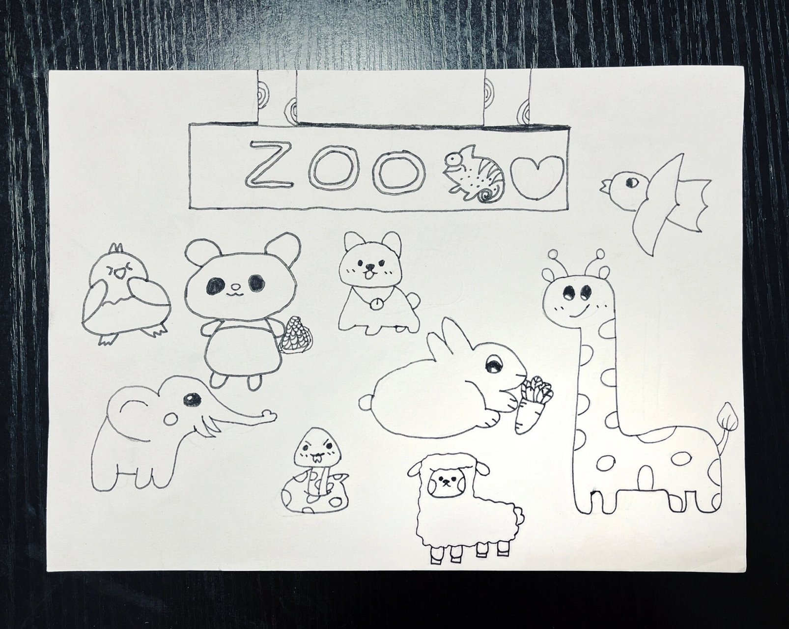 动物园简笔画手抄|动物园主题画 看这篇就够 天气晴朗的周五,一年级的
