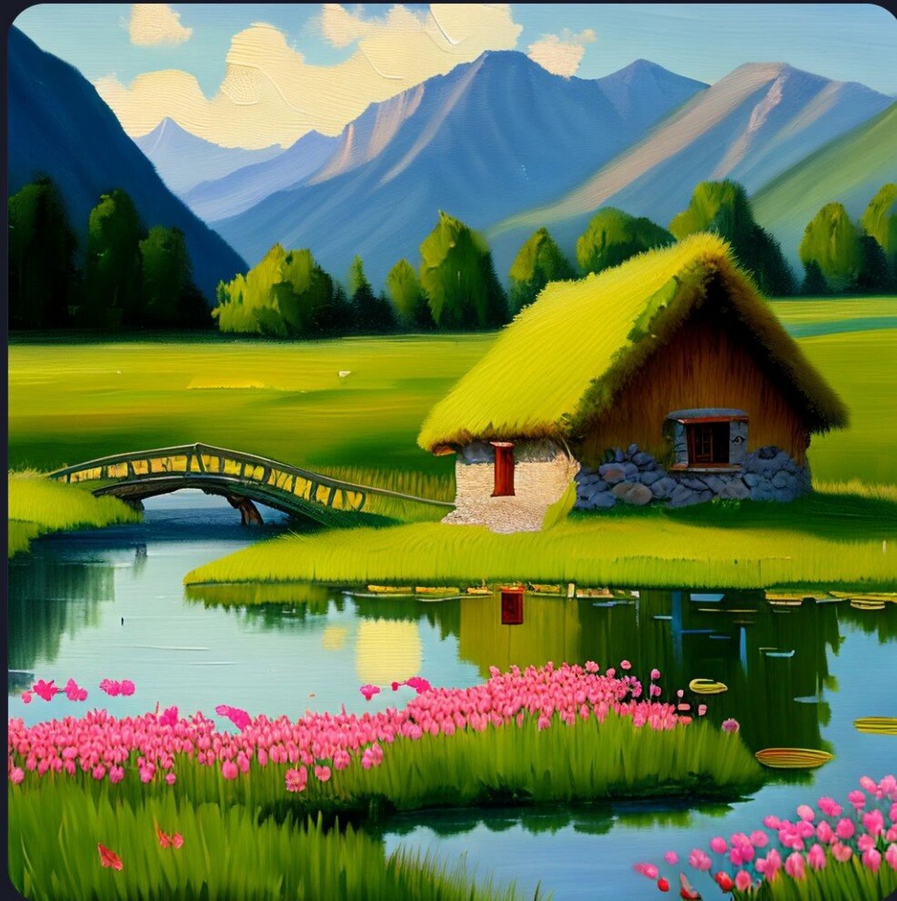 乡村风景 温馨的茅草屋