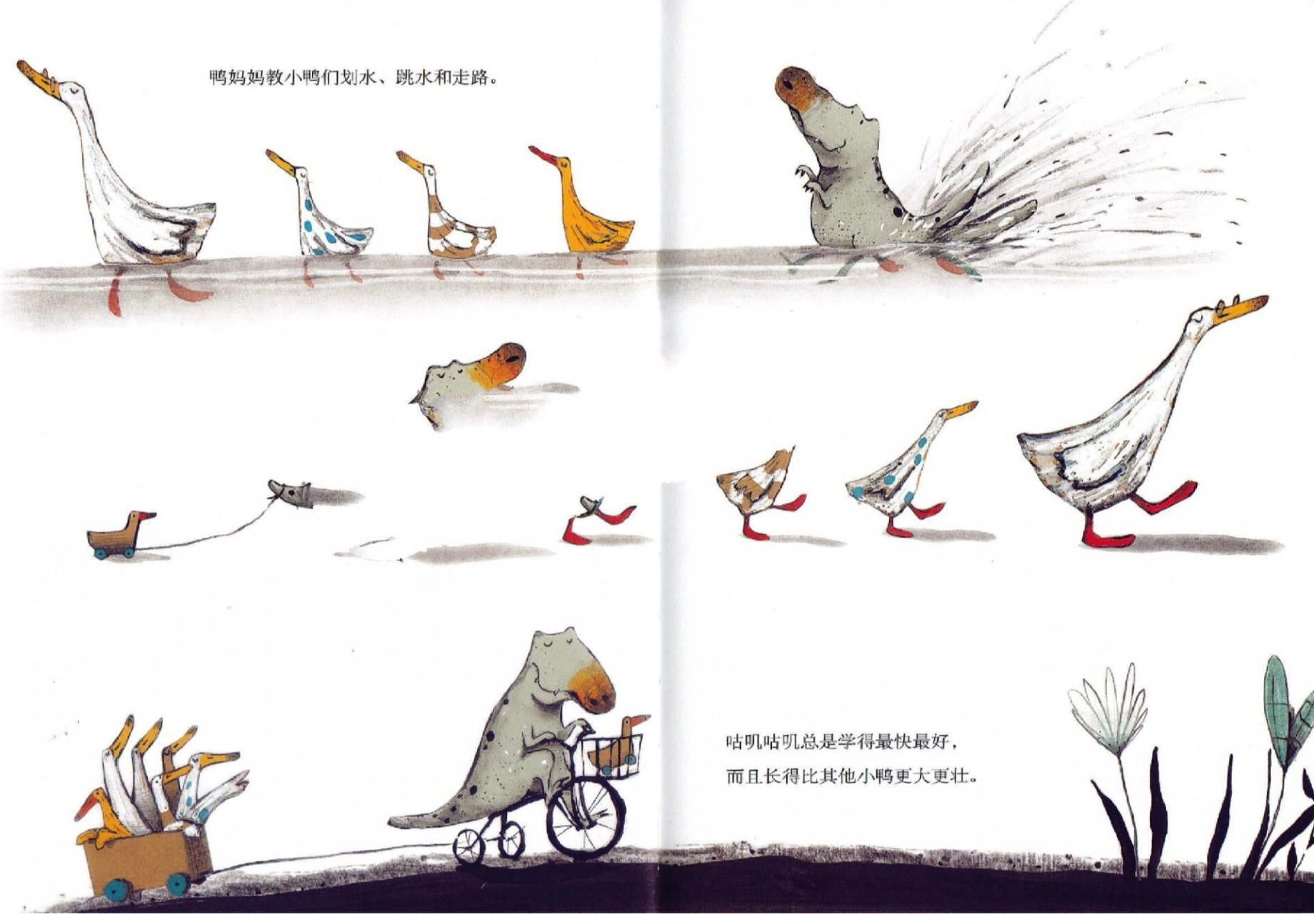 《咕叽咕叽》绘本ppt77教案 主题:爱与包容,看图说话 	 文·图