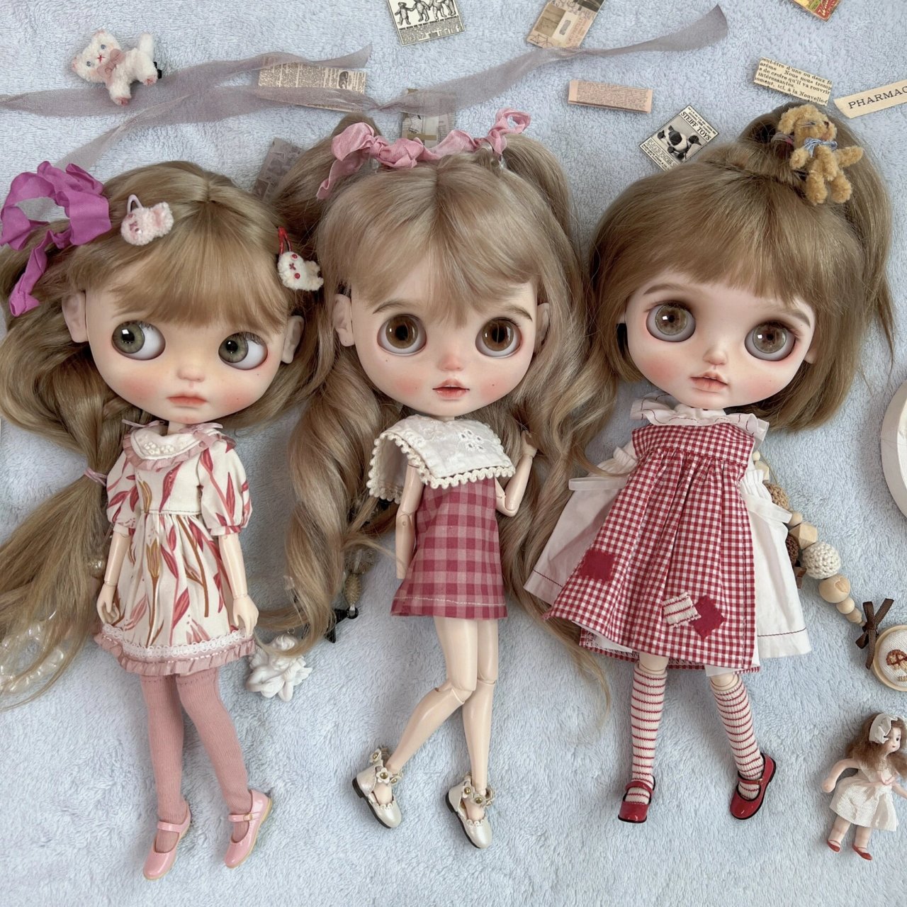 粉红色的真人风blythe小布娃娃 困在家里第七天,除了画图就是摸鱼玩