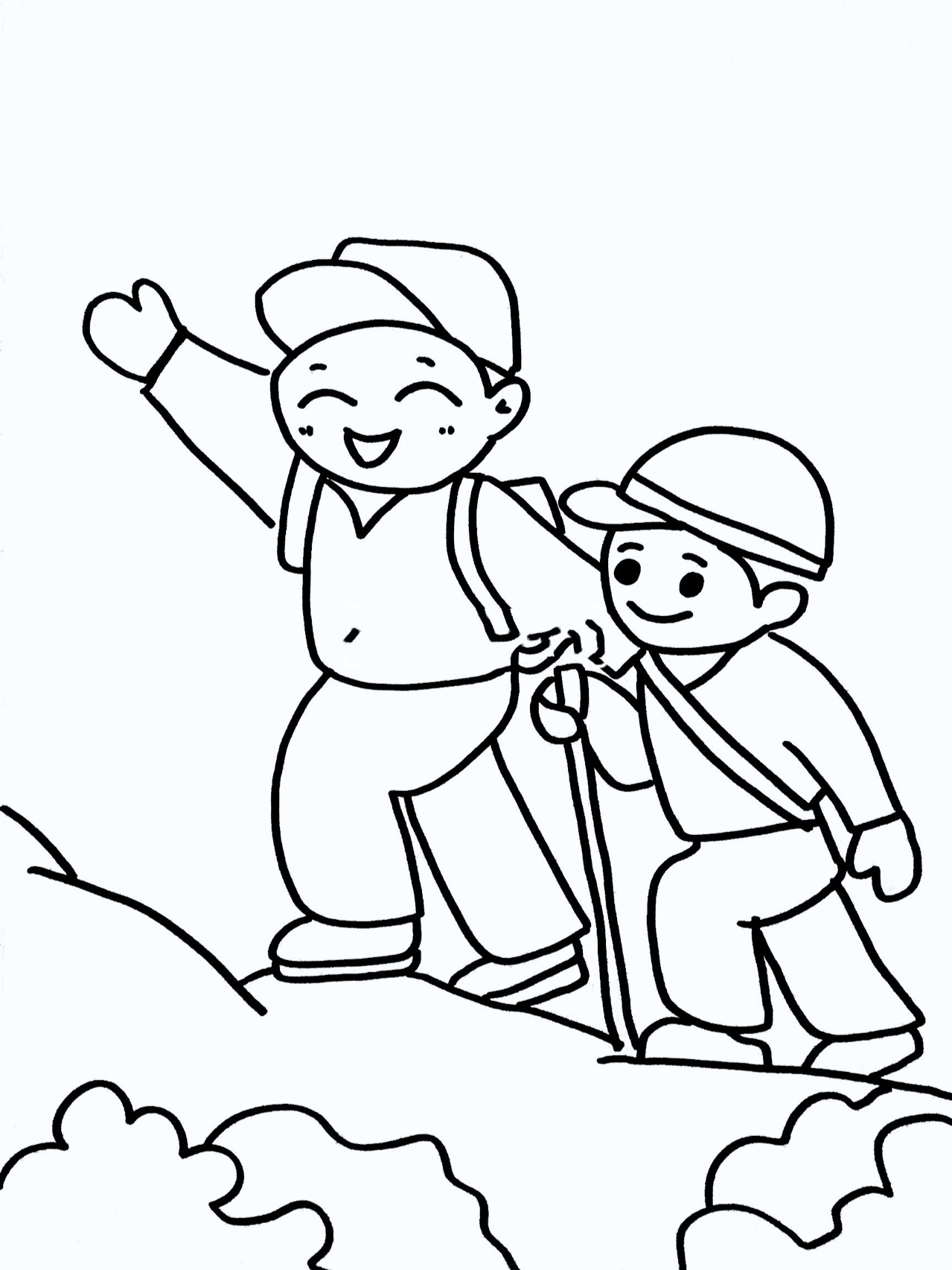 【绘画】登山亲子户外体育活动 爬山儿童画