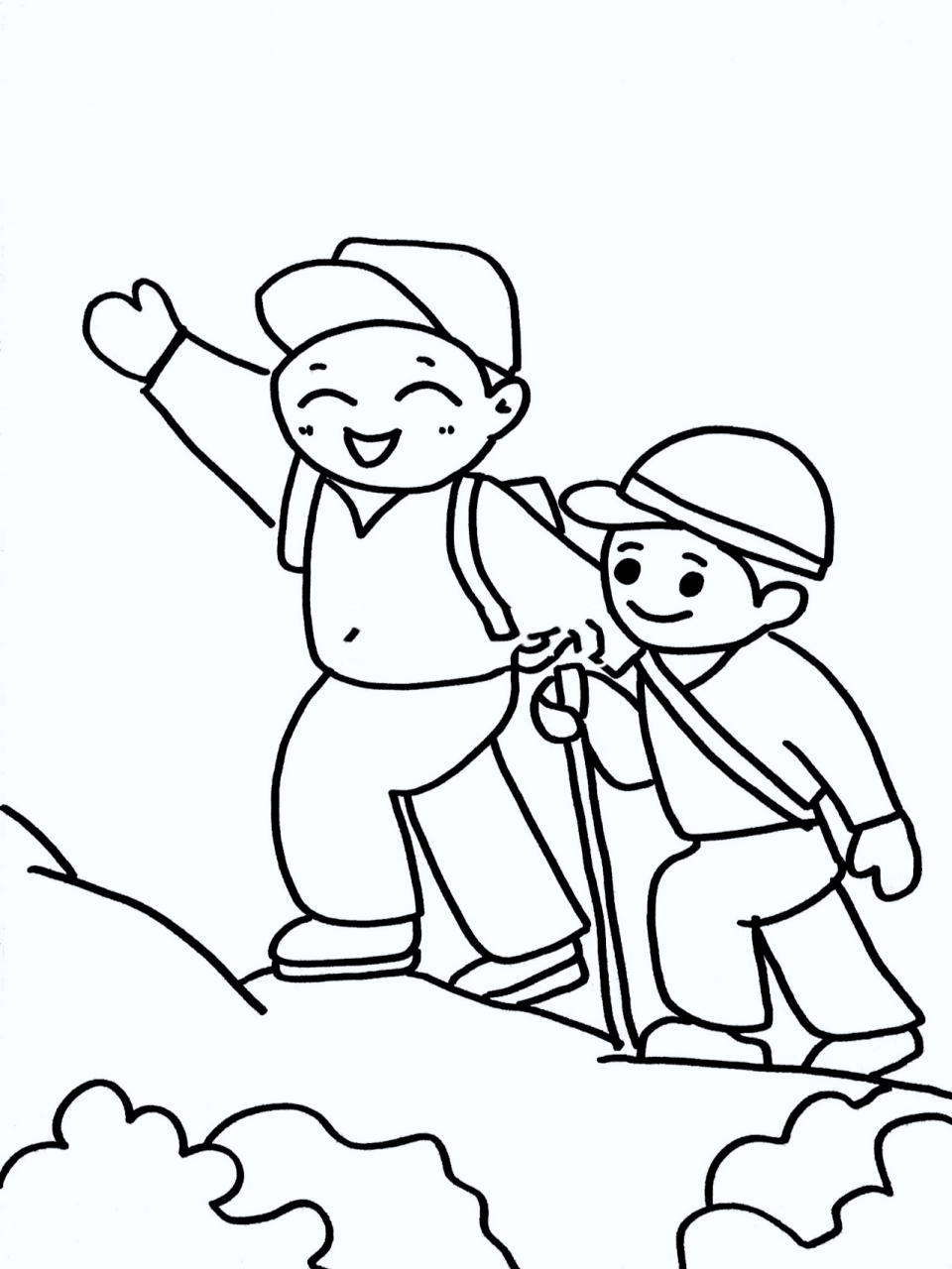【绘画】登山亲子户外体育活动 爬山儿童画