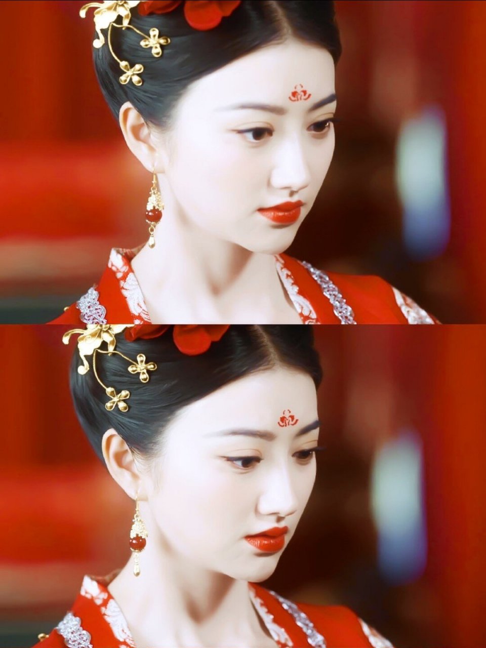 景甜《大唐荣耀》红衣造型,倾国倾城95 《大唐荣耀》——沈珍珠95