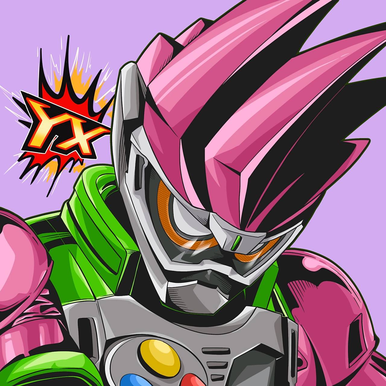 假面骑士艾克赛德约稿~ 小医生的约稿头像来啦~ 感觉自己的画风进步了