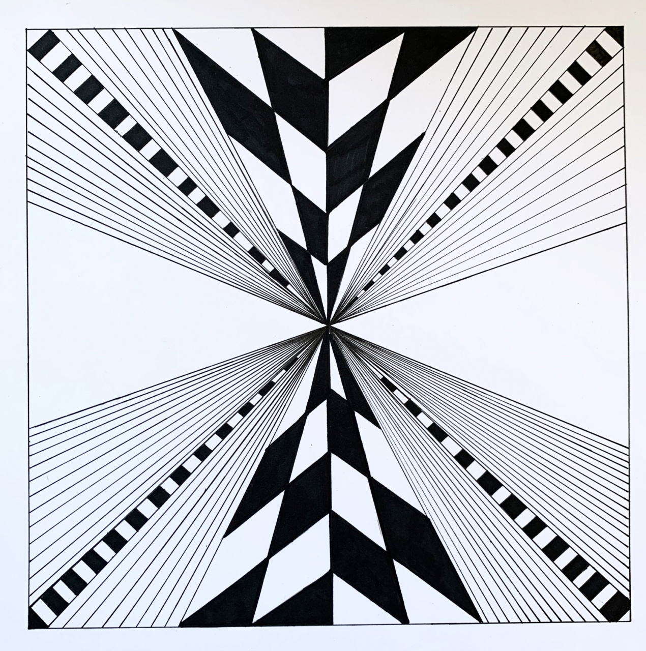 发射构成 平面作业 一开始的构图是临摹的 后来找不到图了 自己随意