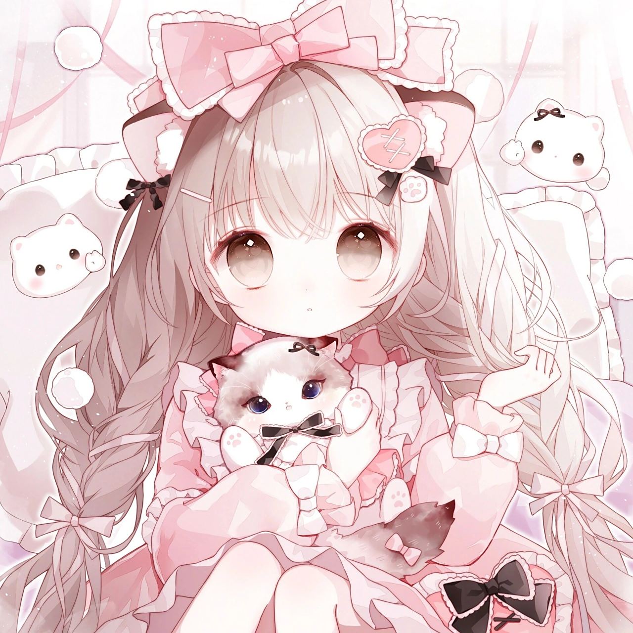 可爱女生头像动漫头像猫咪