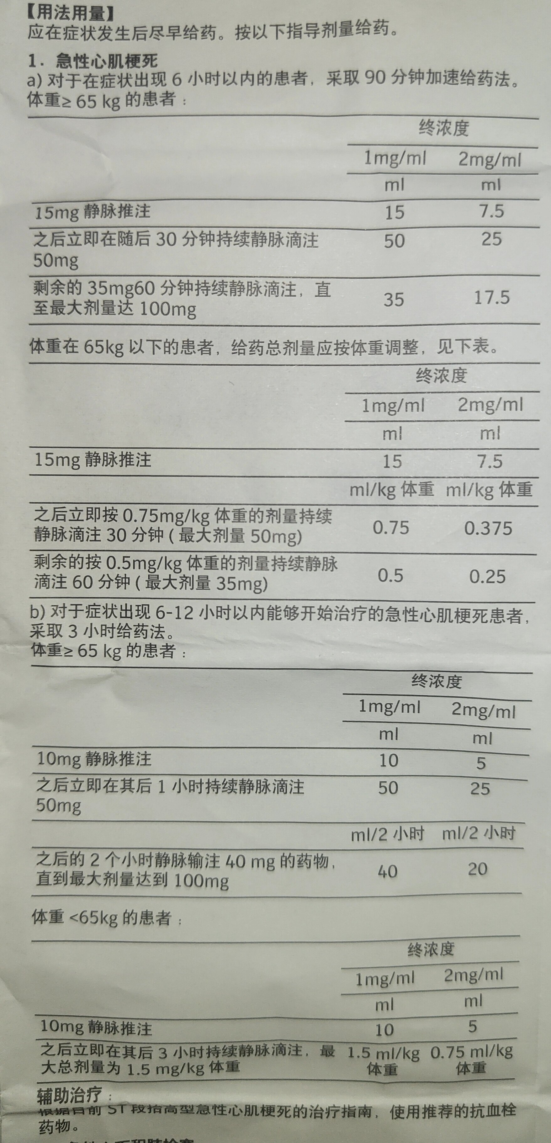 阿替普酶用法用量图片