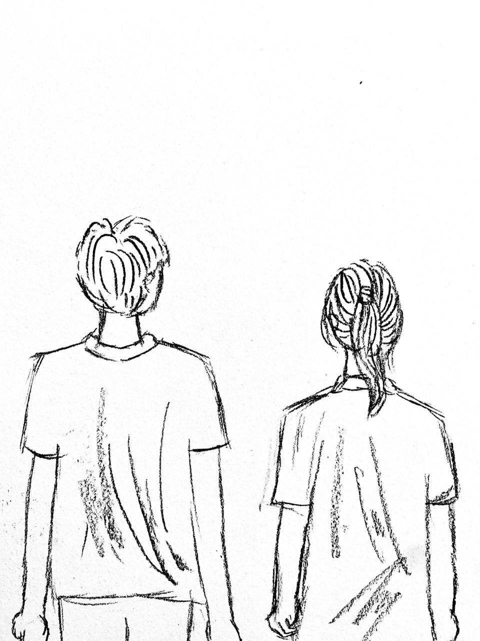 两个人背影