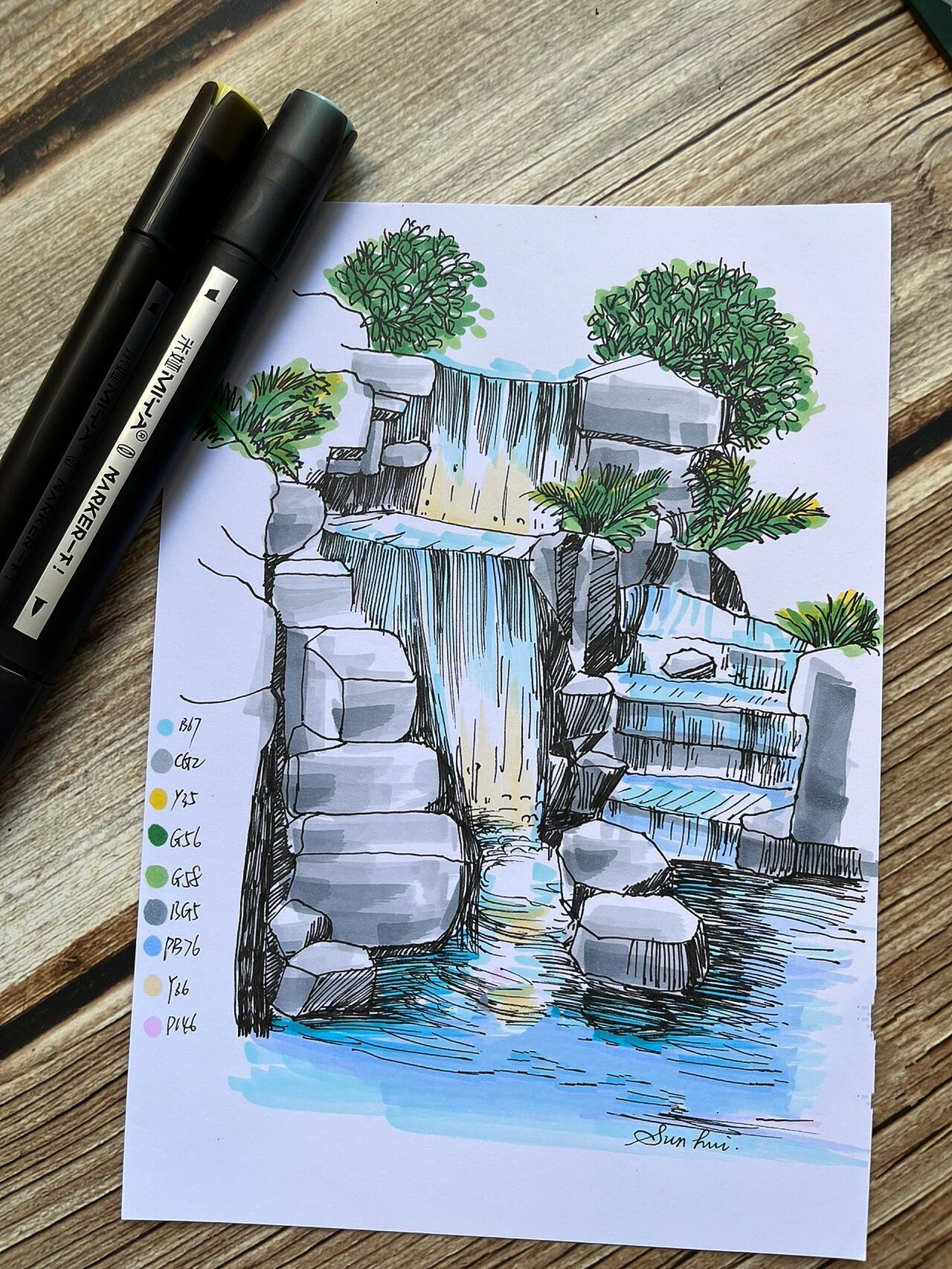 马克笔风景画