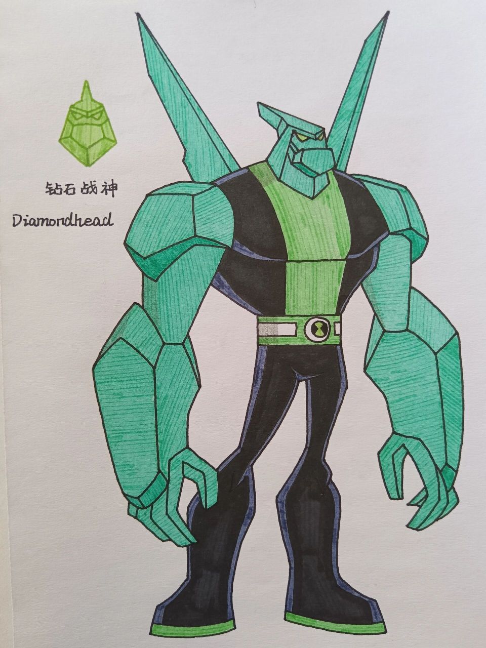 ben10全面进化外星英雄介绍(4) 钻石战神英文名:diamondhead,译为"