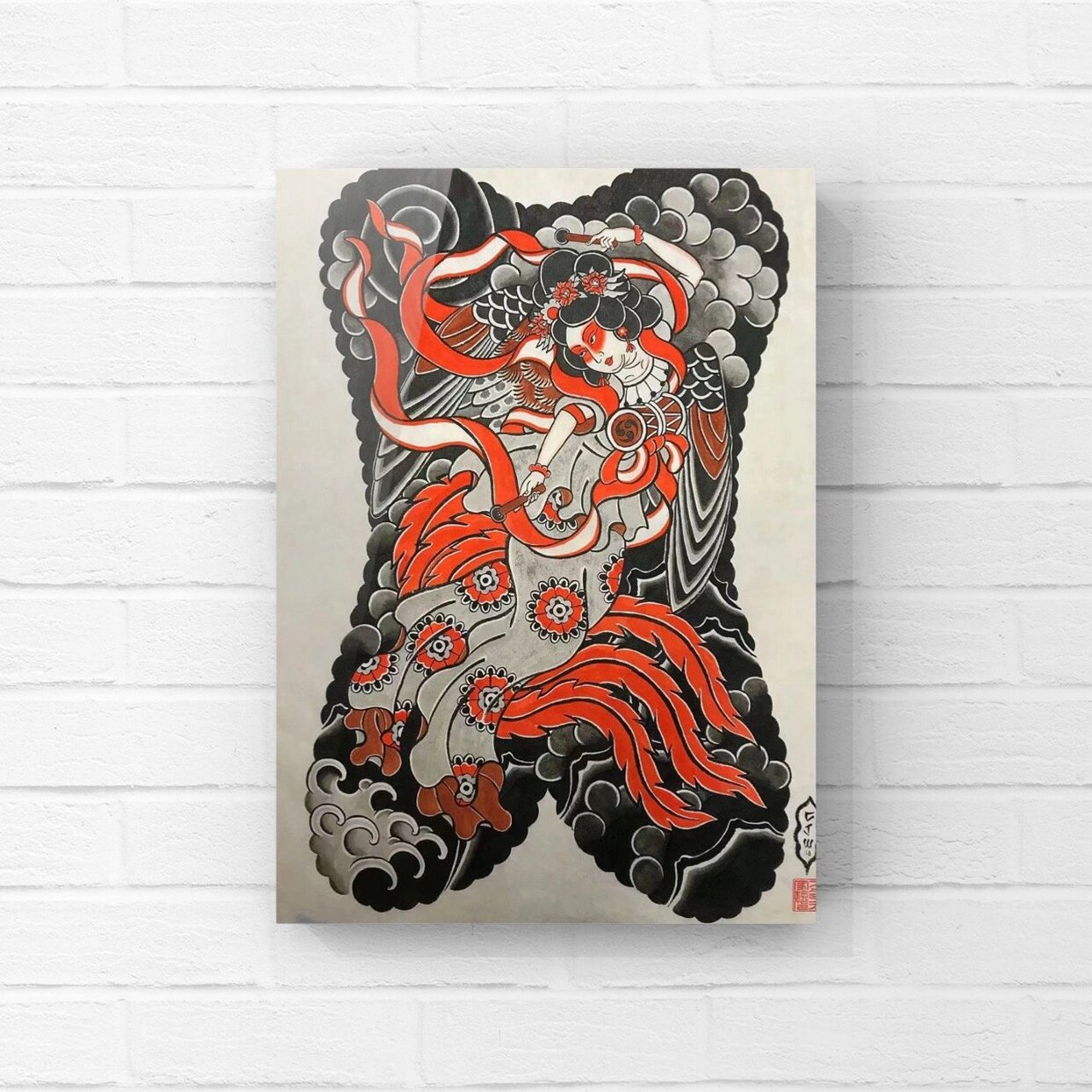 老传统满背纹身图案素材 2388老传统满背包上色