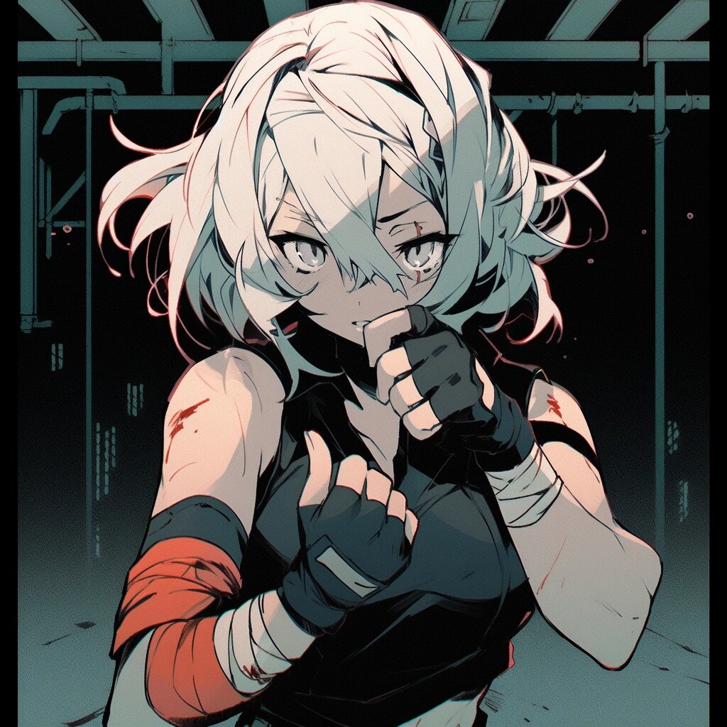 今天是飒飒的动漫风女拳击手