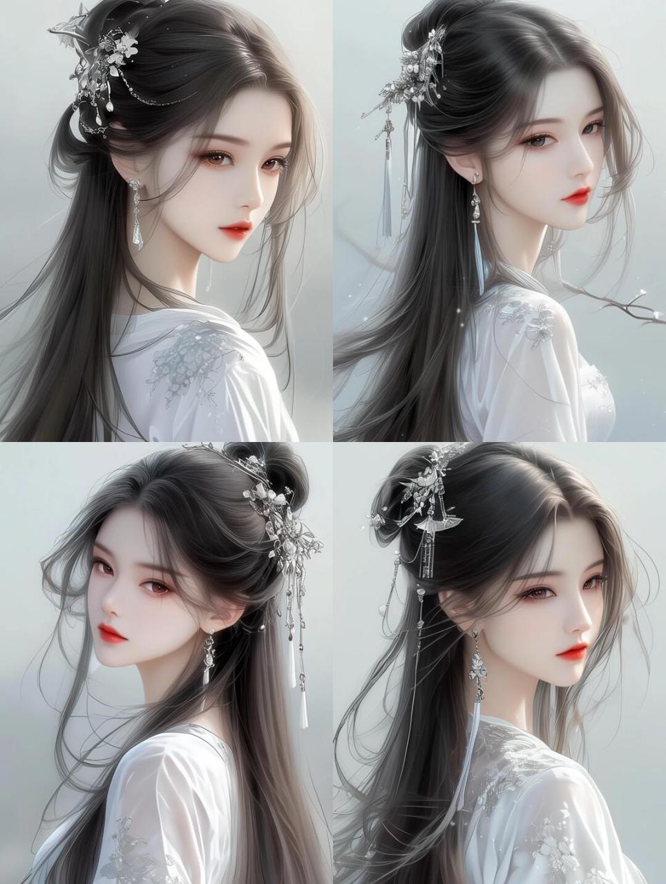 一组极美的古风美人图壁纸头像 78一袭素衣,翩若惊鸿,婉若游龙,如