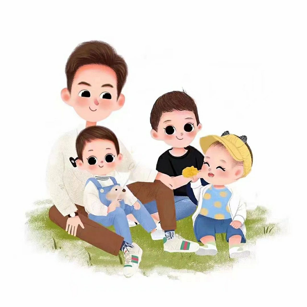 一家五口(三个儿子)情侣头像/全家福头像